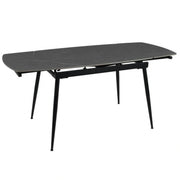 Masa extensibila VELA, gri cu efect de marmura, ceramica/metal, 110/170x75x76 cm