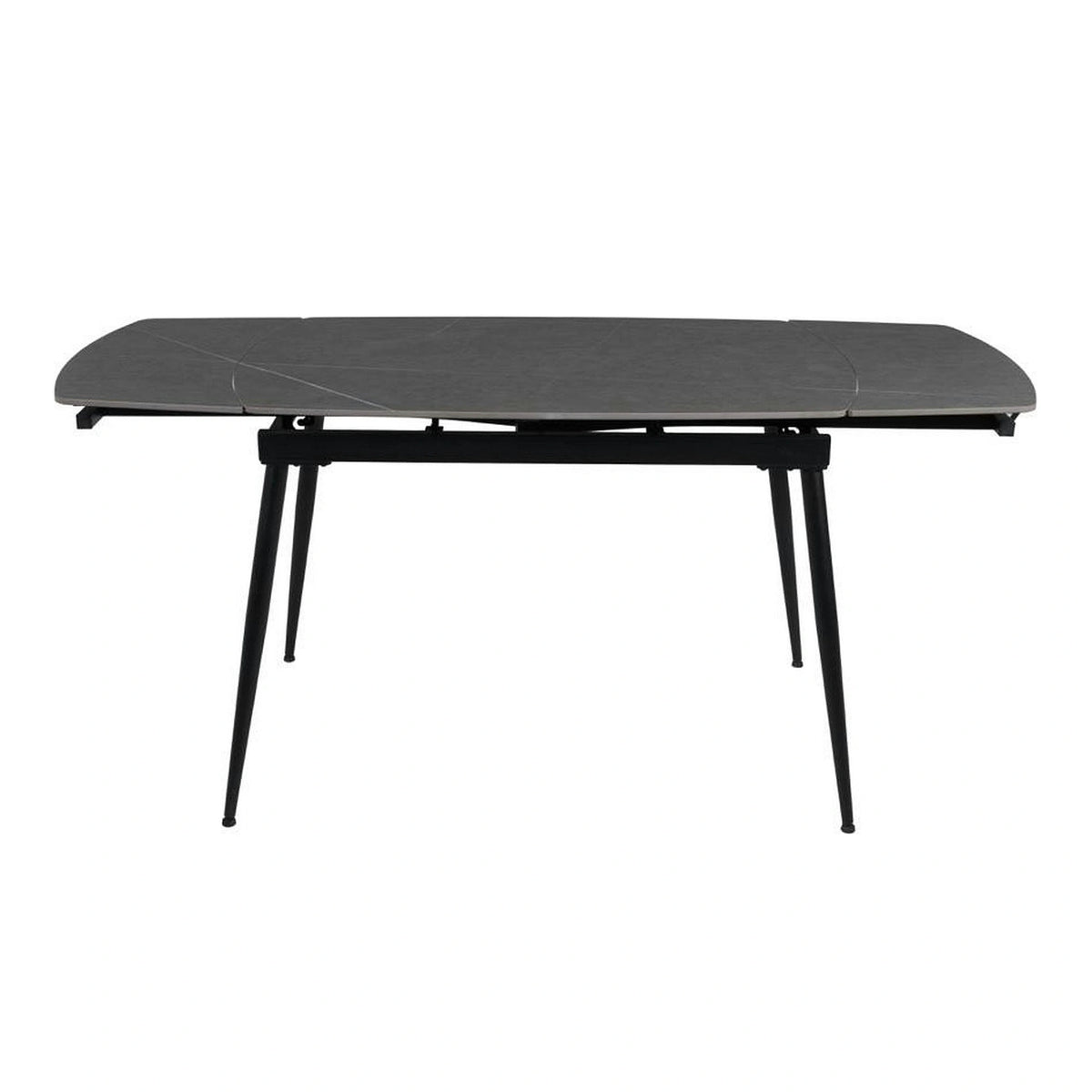 Masa extensibila VELA, gri cu efect de marmura, ceramica/metal, 110/170x75x76 cm