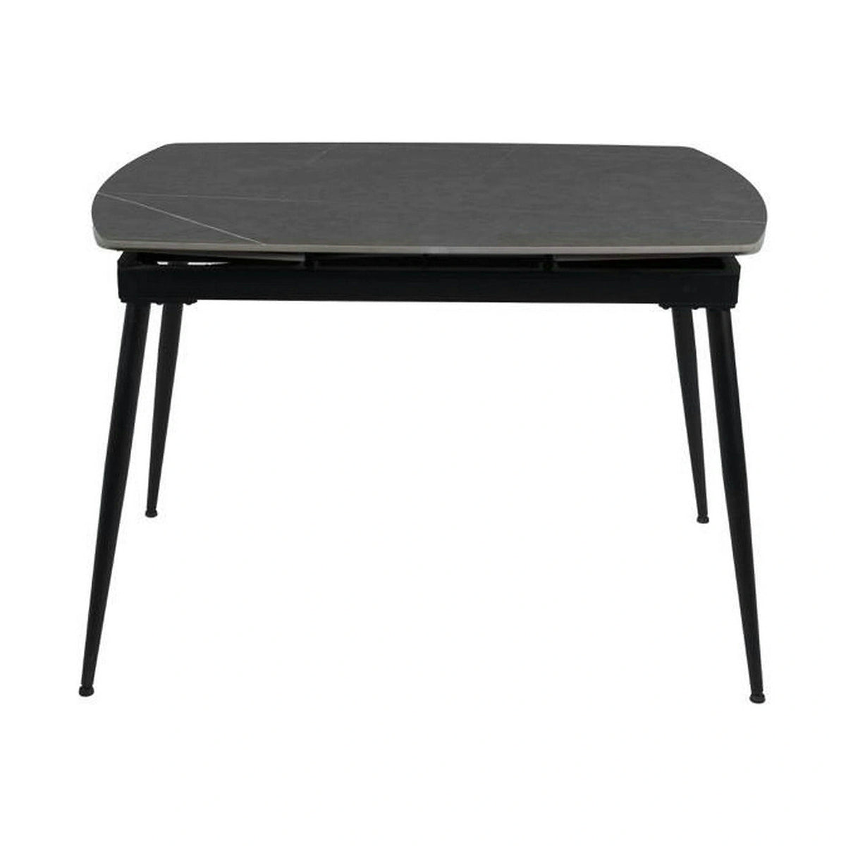 Masa extensibila VELA, gri cu efect de marmura, ceramica/metal, 110/170x75x76 cm