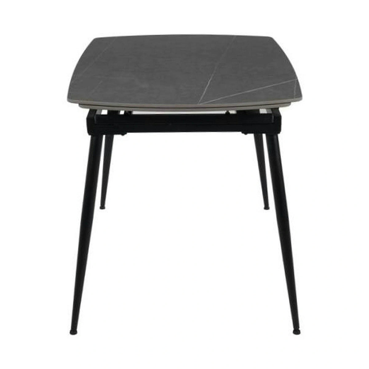 Masa extensibila VELA, gri cu efect de marmura, ceramica/metal, 110/170x75x76 cm