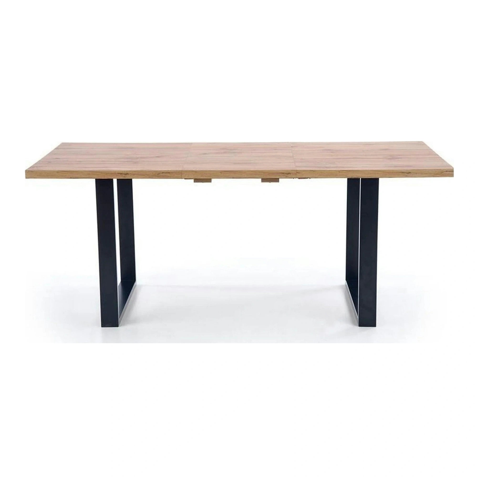 Masa extensibila VENOM, stejar wotan/negru, PAL/otel, 160-210x90x74 cm
