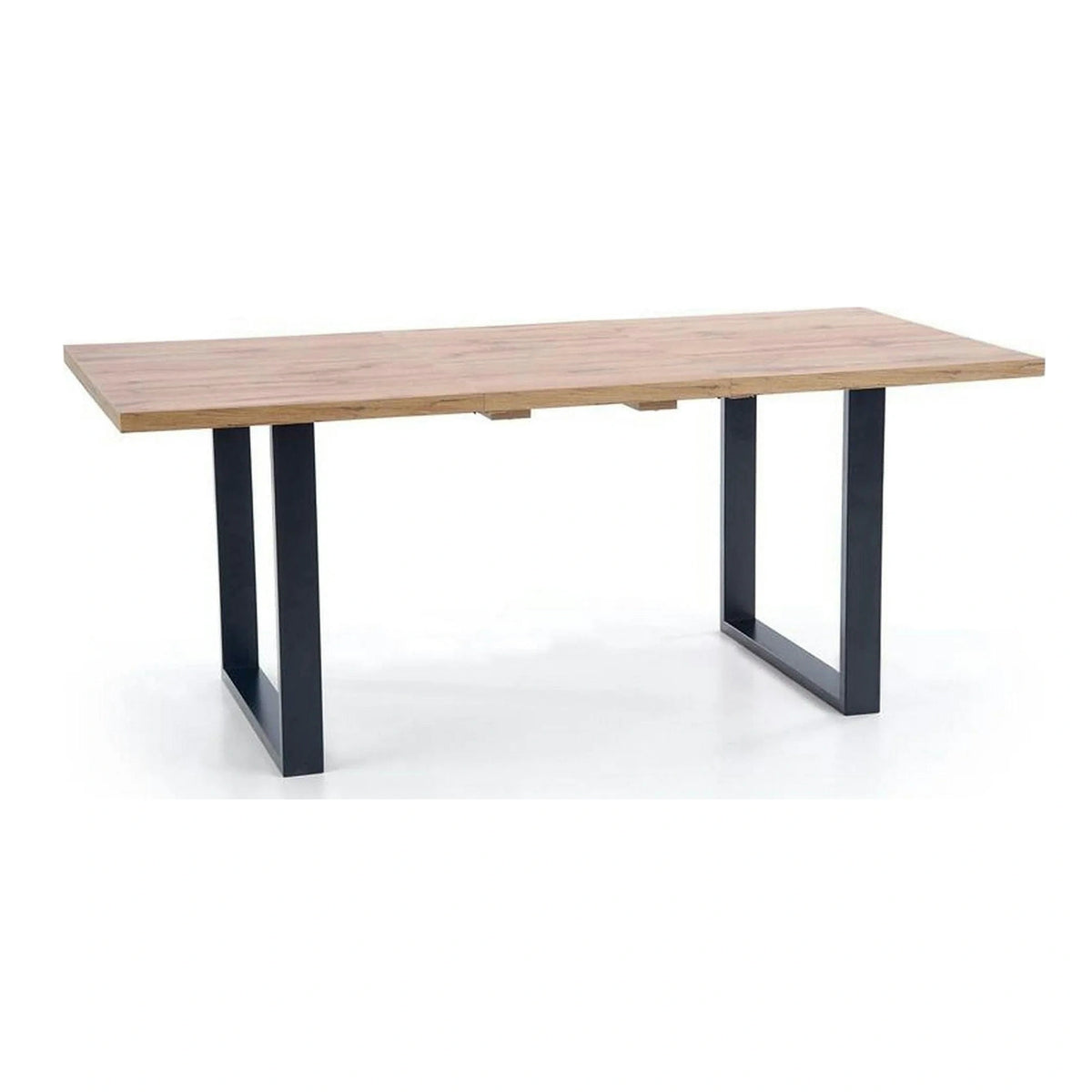 Masa extensibila VENOM, stejar wotan/negru, PAL/otel, 160-210x90x74 cm