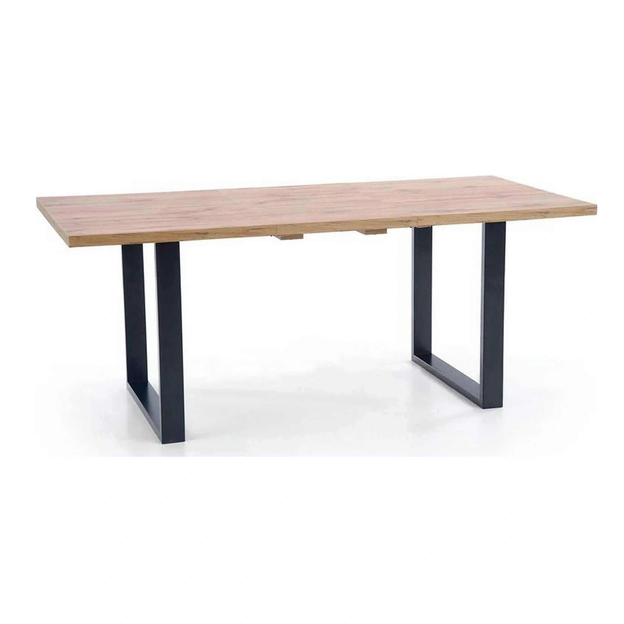 Masa extensibila VENOM, stejar wotan/negru, PAL/otel, 160-210x90x74 cm