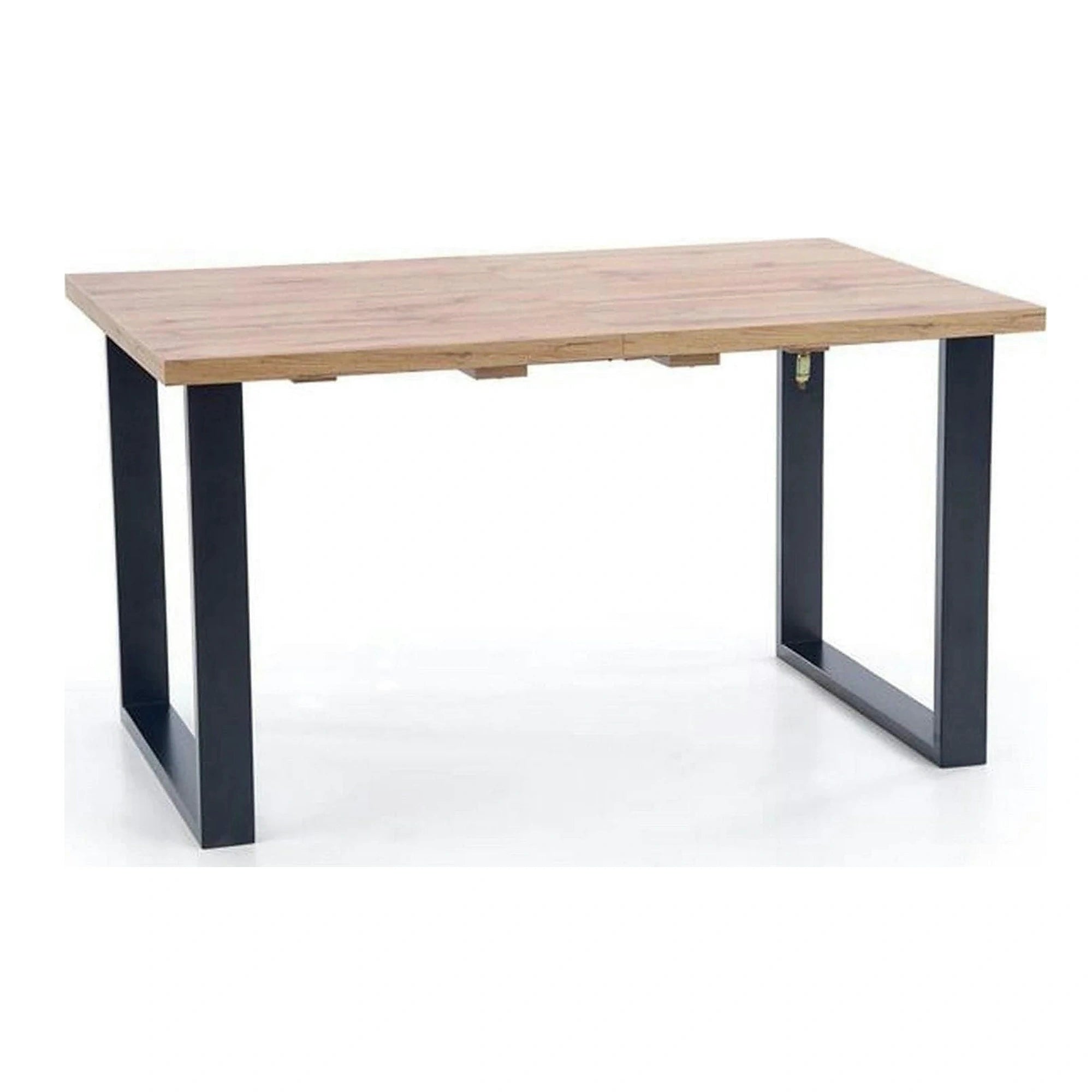 Masa extensibila VENOM, stejar wotan/negru, PAL/otel, 160-210x90x74 cm