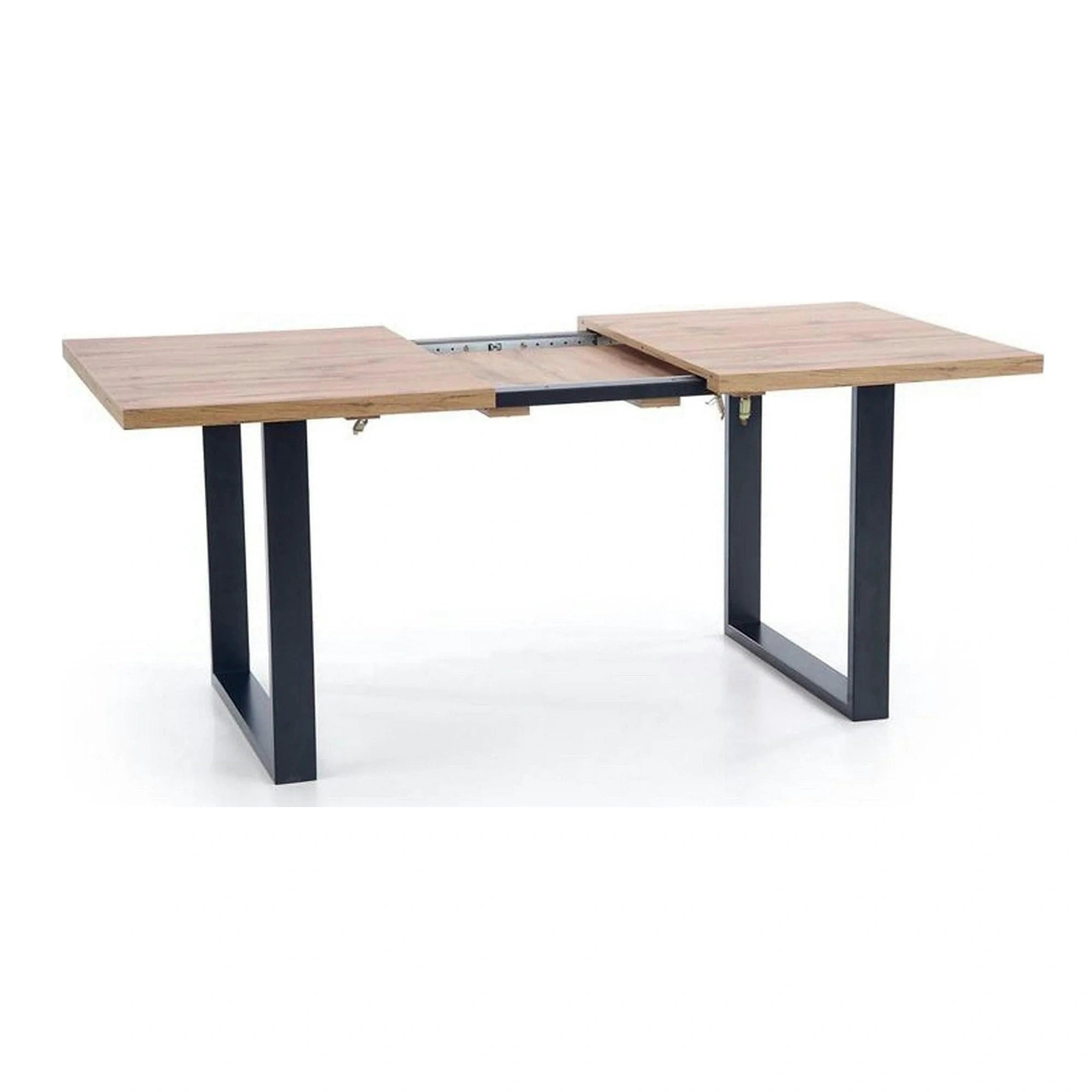 Masa extensibila VENOM, stejar wotan/negru, PAL/otel, 160-210x90x74 cm
