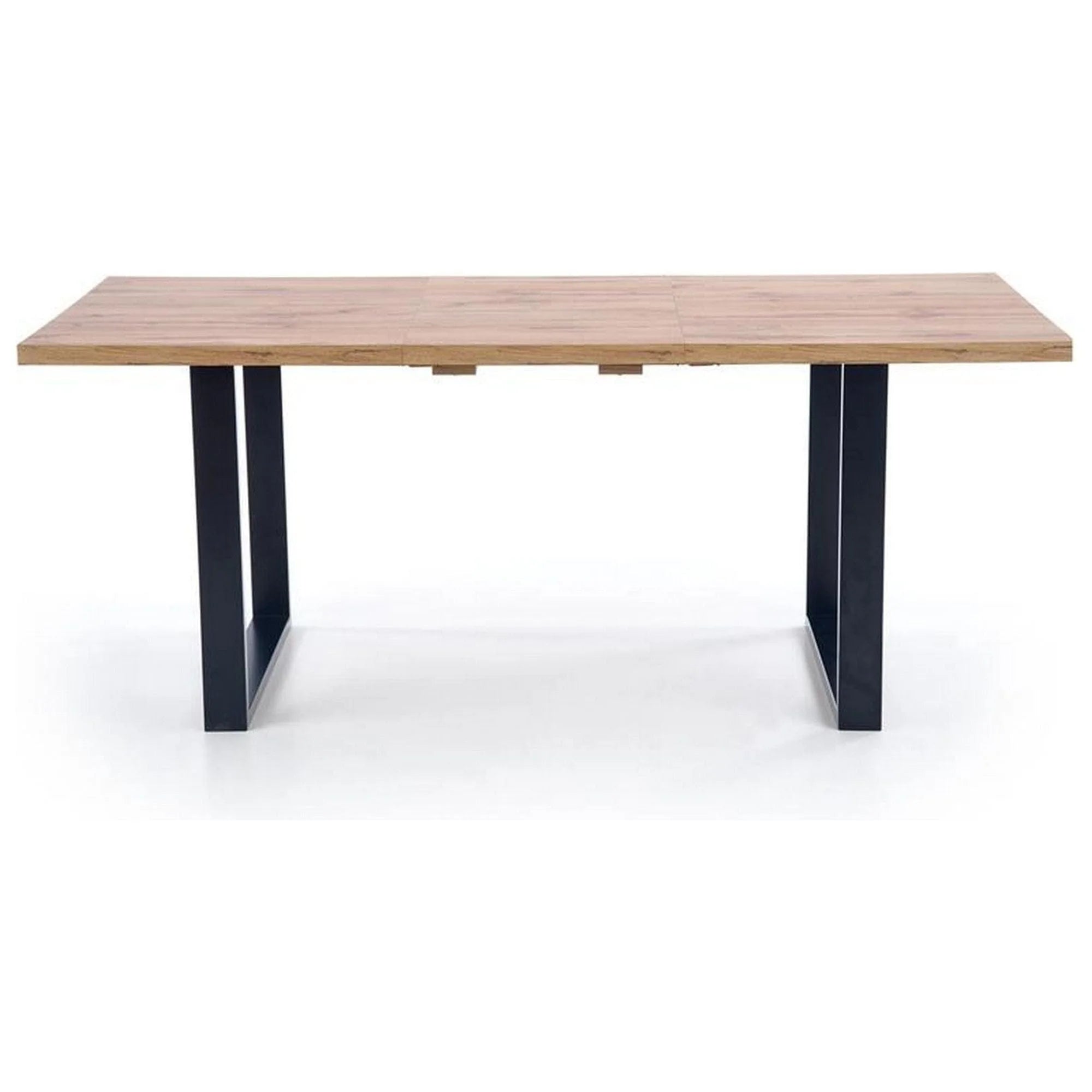 Masa extensibila VENOM, stejar wotan/negru, PAL/otel, 160-210x90x74 cm