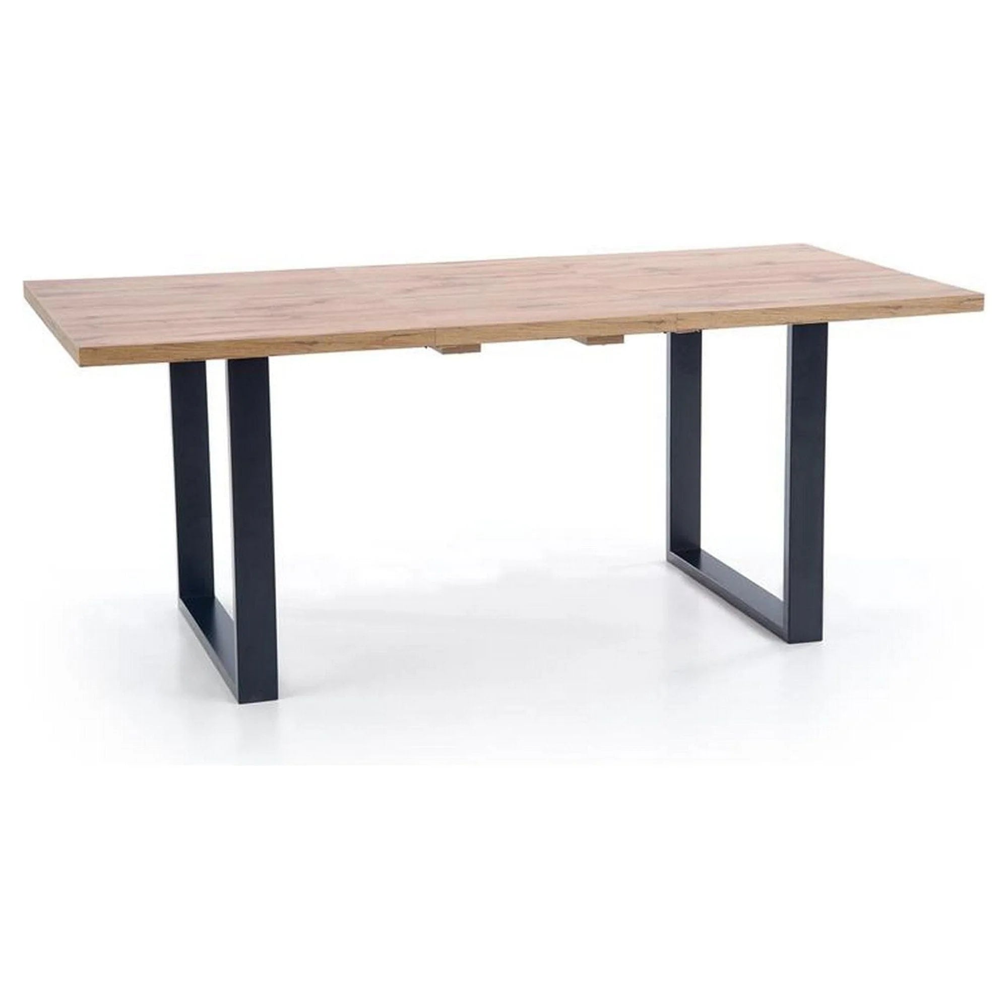 Masa extensibila VENOM, stejar wotan/negru, PAL/otel, 160-210x90x74 cm