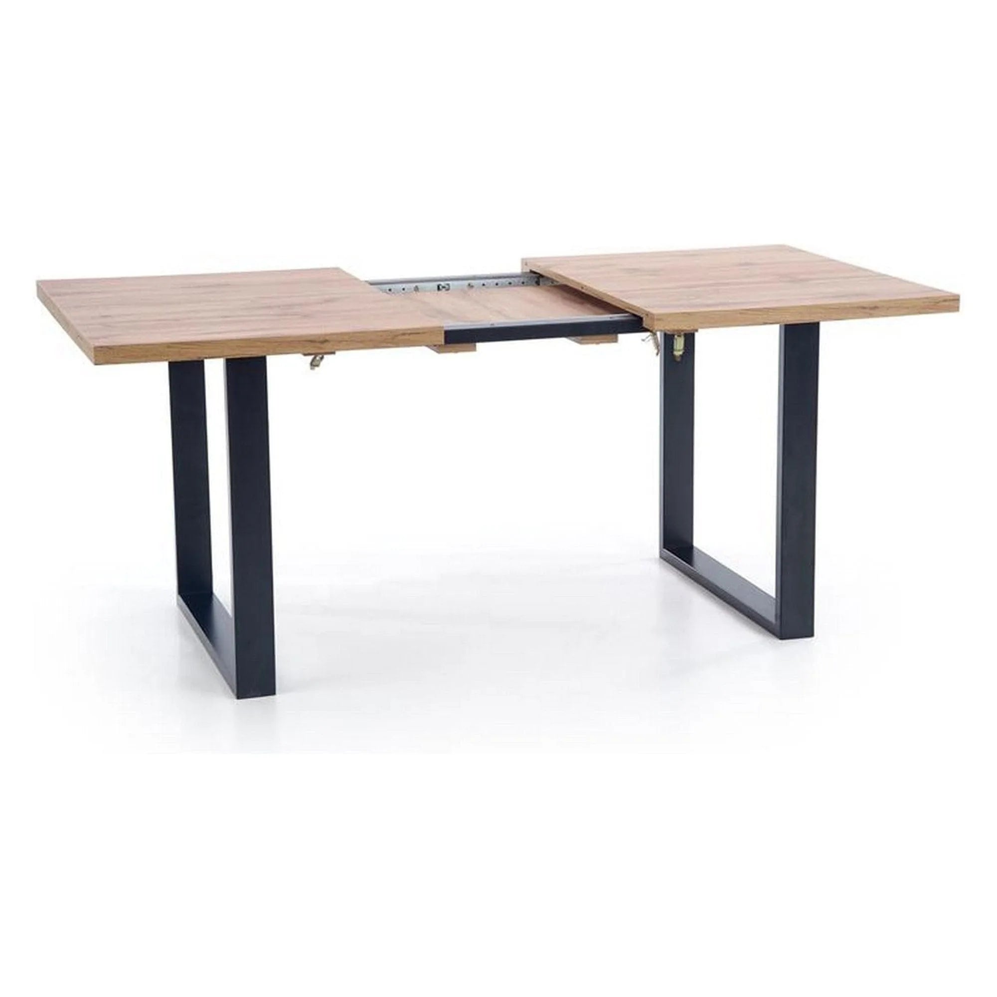 Masa extensibila VENOM, stejar wotan/negru, PAL/otel, 160-210x90x74 cm
