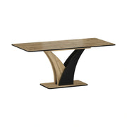 Masa extensibila VENTO, stejar artisan/negru, PAL, 120-160x68x76 cm