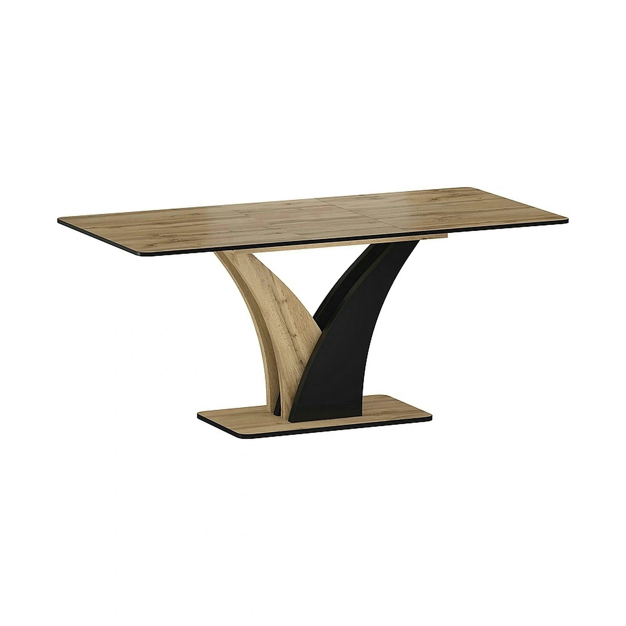 Masa extensibila VENTO, stejar artisan/negru, PAL, 120-160x68x76 cm