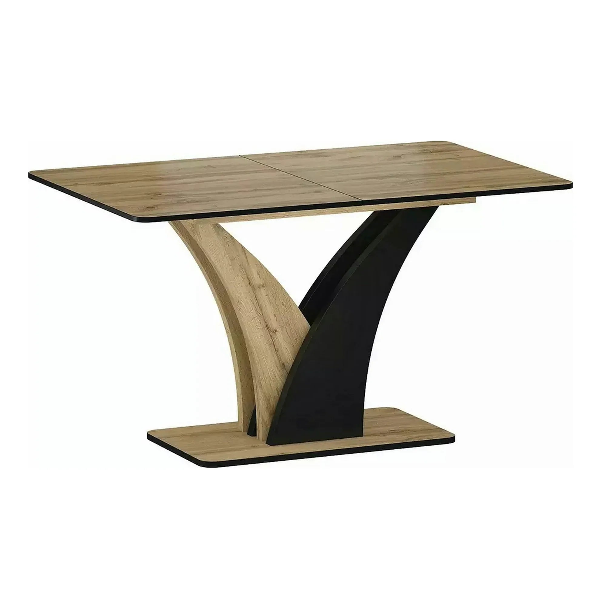 Masa extensibila VENTO, stejar artisan/negru, PAL, 120-160x68x76 cm