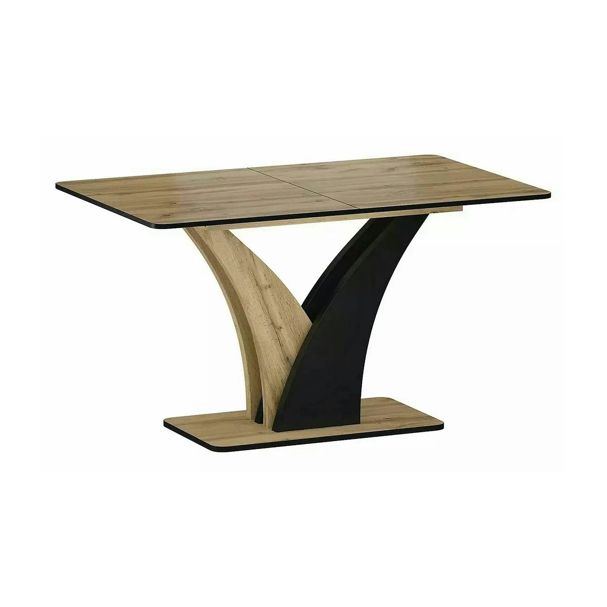 Masa extensibila VENTO, stejar artisan/negru, PAL, 120-160x68x76 cm