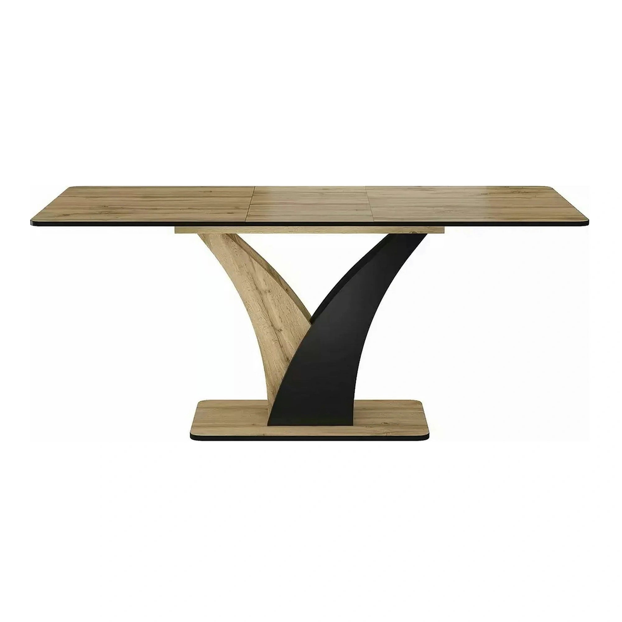 Masa extensibila VENTO, stejar artisan/negru, PAL, 120-160x68x76 cm