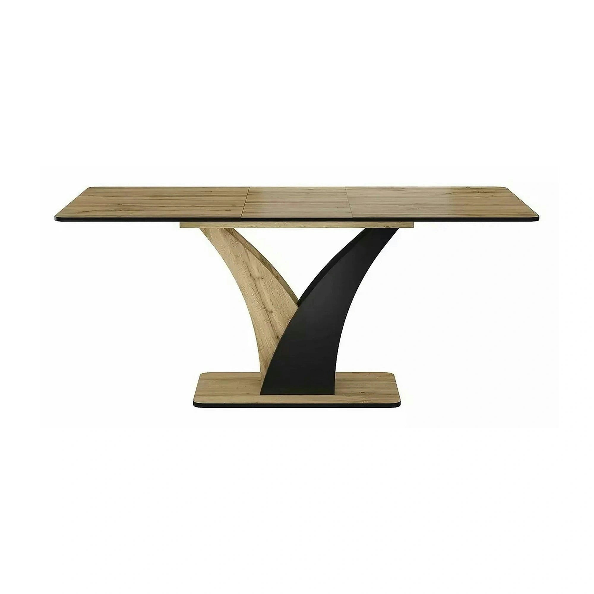 Masa extensibila VENTO, stejar artisan/negru, PAL, 120-160x68x76 cm