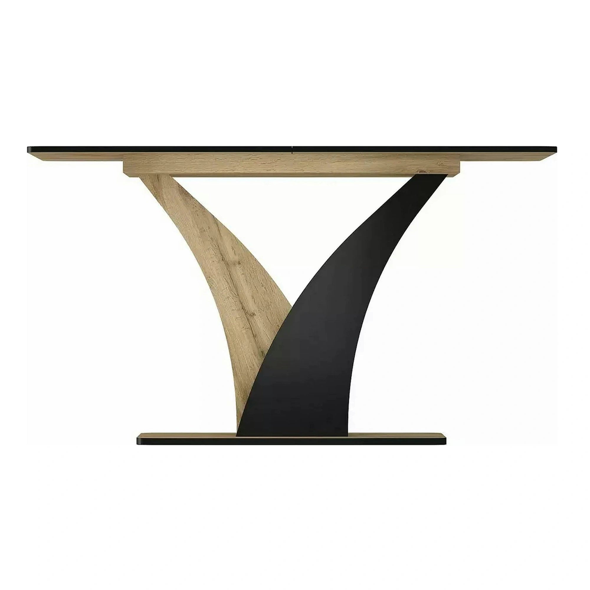 Masa extensibila VENTO, stejar artisan/negru, PAL, 120-160x68x76 cm