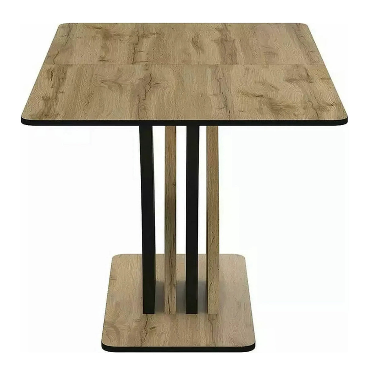 Masa extensibila VENTO, stejar artisan/negru, PAL, 120-160x68x76 cm