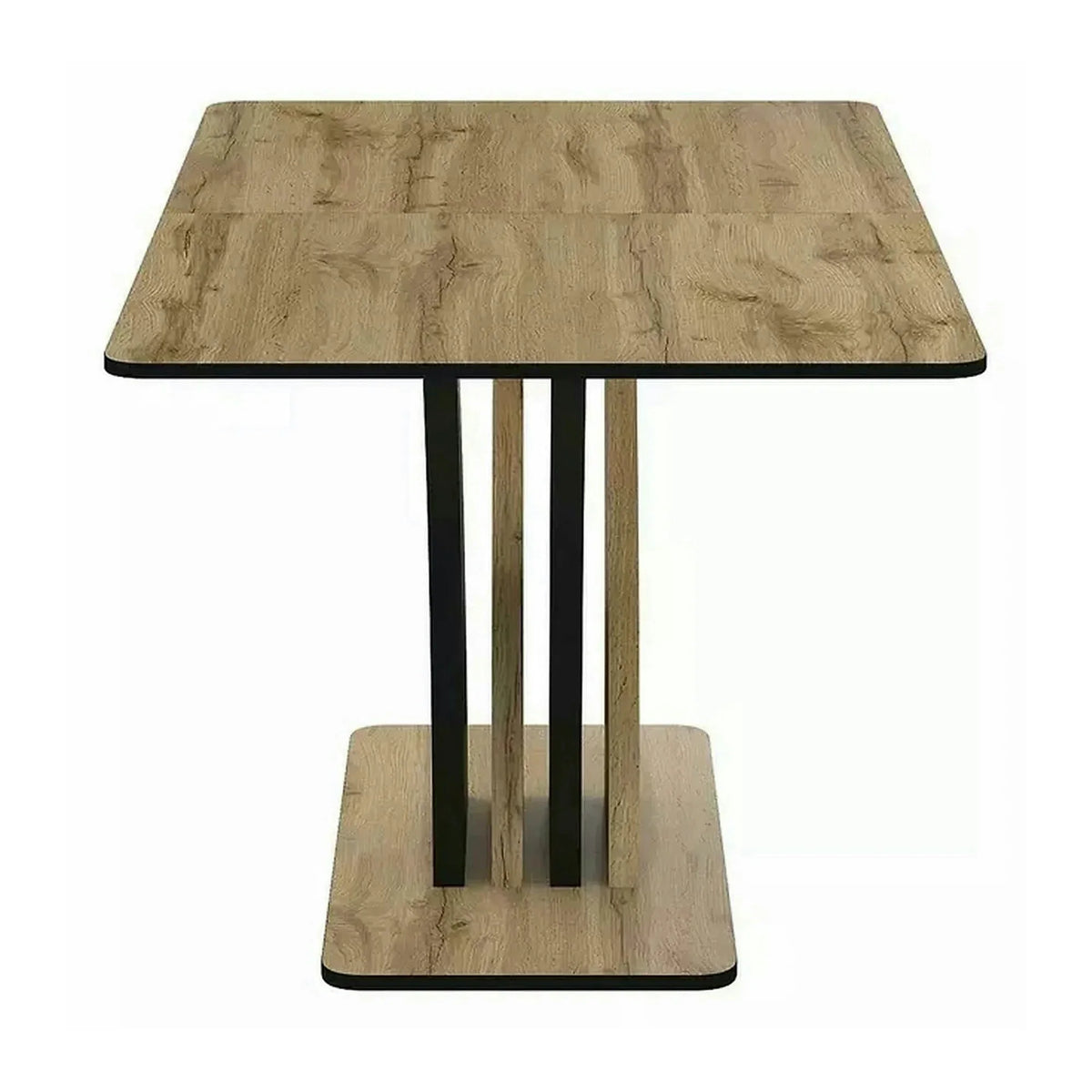 Masa extensibila VENTO, stejar artisan/negru, PAL, 120-160x68x76 cm