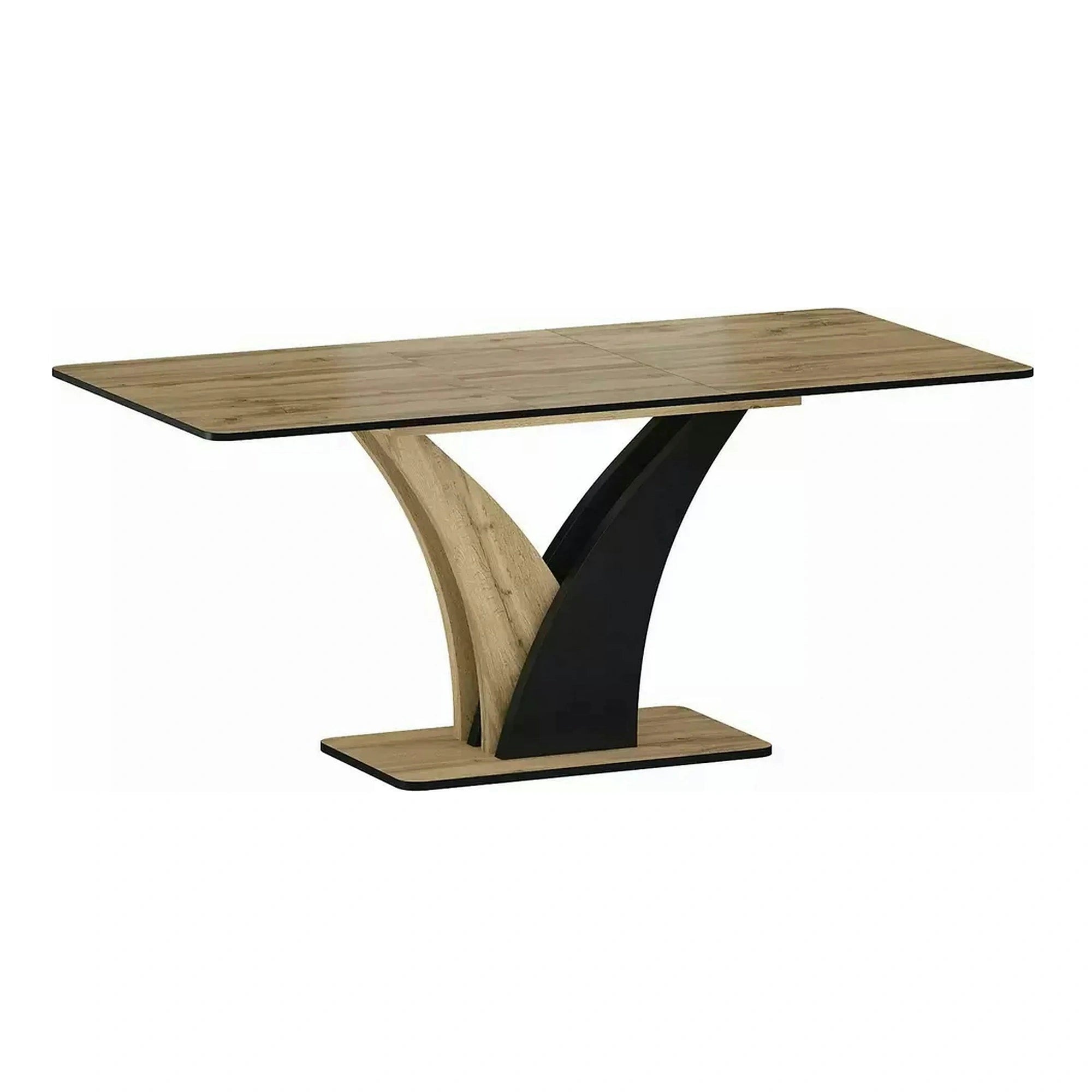 Masa extensibila VENTO, stejar artisan/negru, PAL, 120-160x68x76 cm