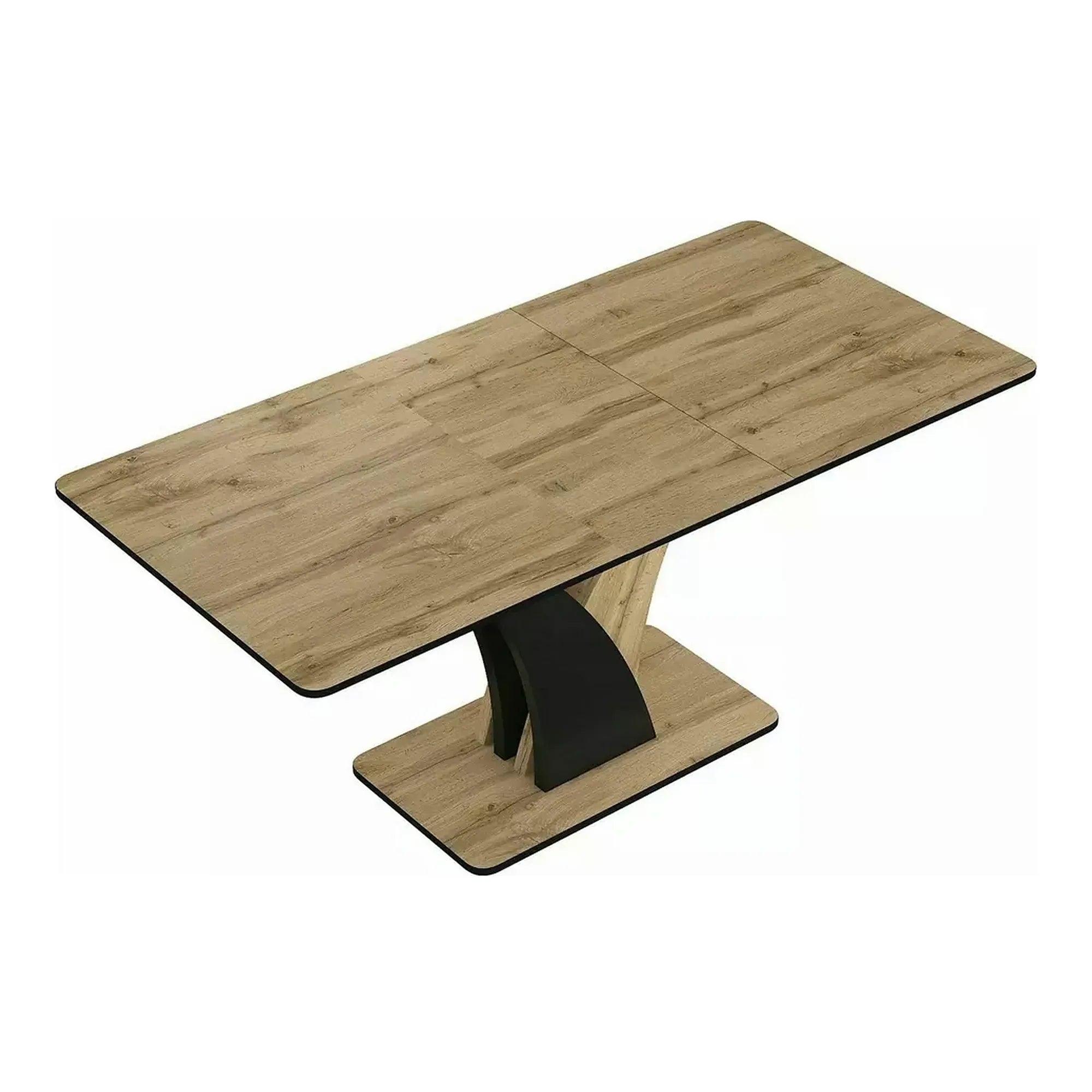 Masa extensibila VENTO, stejar artisan/negru, PAL, 120-160x68x76 cm