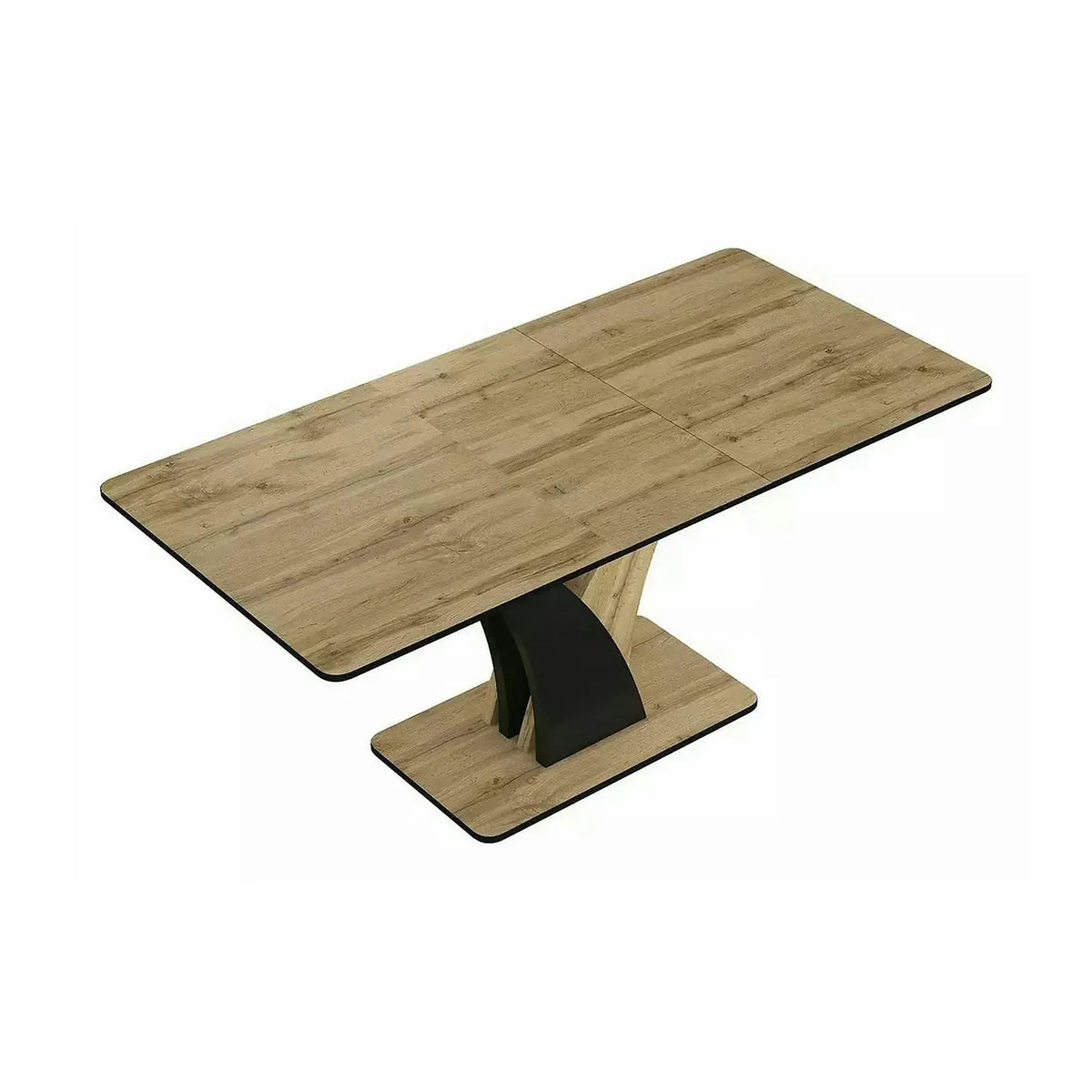Masa extensibila VENTO, stejar artisan/negru, PAL, 120-160x68x76 cm