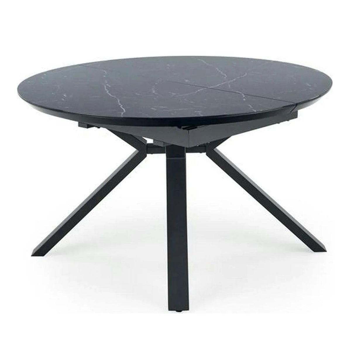 Masa extensibila VERTIGO, negru, sticla securizata/otel, 130/180x130x76 cm