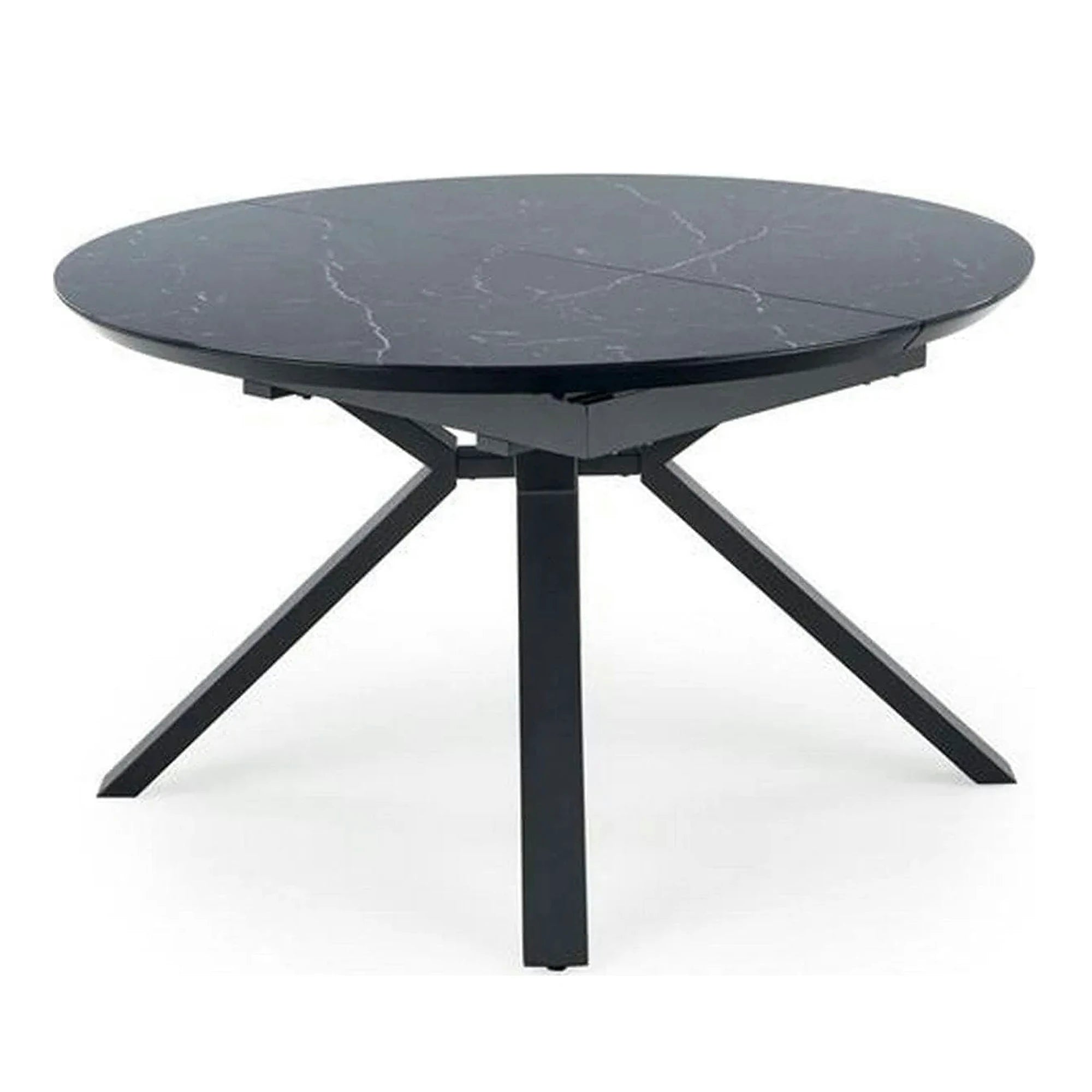 Masa extensibila VERTIGO, negru, sticla securizata/otel, 130/180x130x76 cm