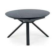 Masa extensibila VERTIGO, negru, sticla securizata/otel, 130/180x130x76 cm