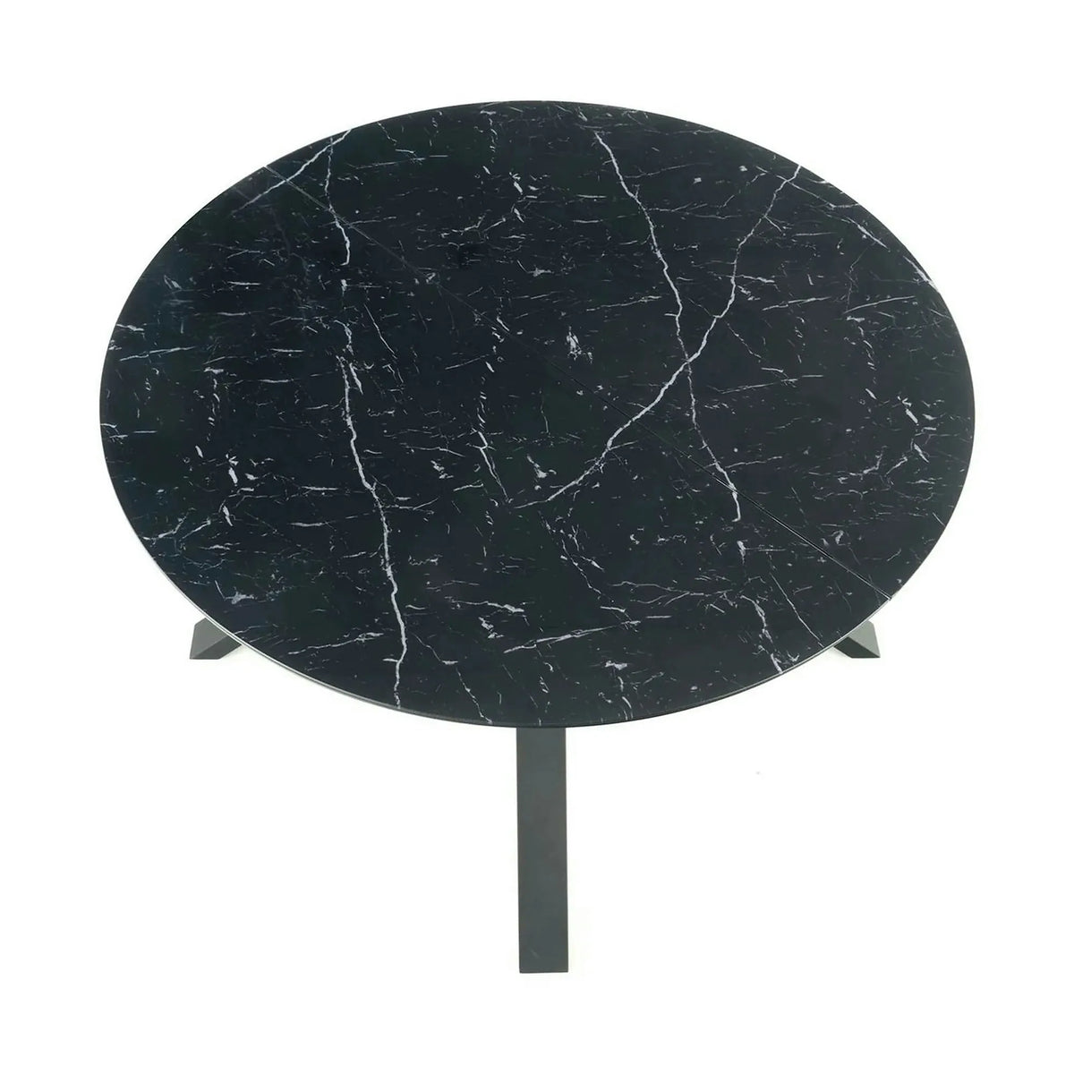 Masa extensibila VERTIGO, negru, sticla securizata/otel, 130/180x130x76 cm