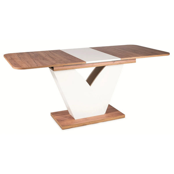 Masa extensibila VIDAR, stejar/crem, PAL, 140-180x80x79 cm