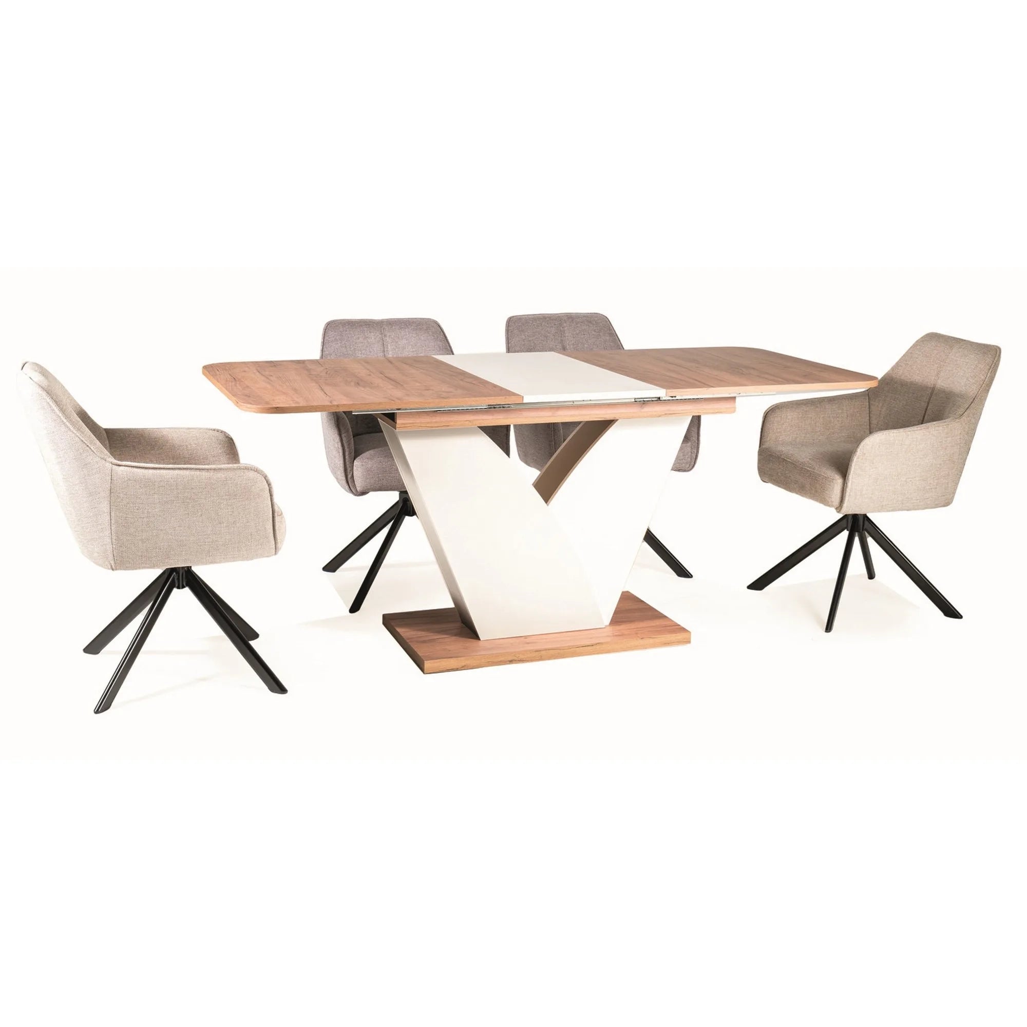 Masa extensibila VIDAR, stejar/crem, PAL, 140-180x80x79 cm