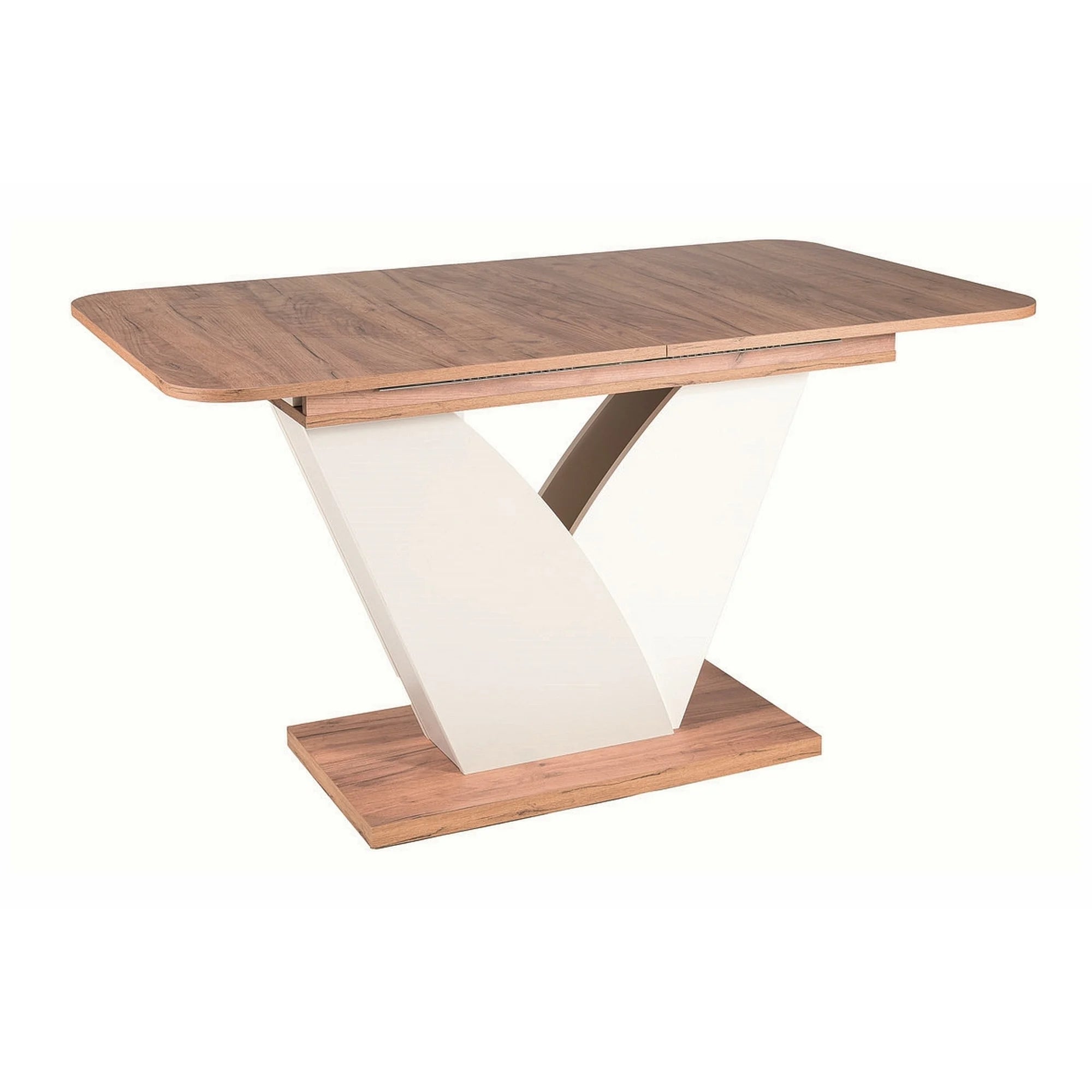 Masa extensibila VIDAR, stejar/crem, PAL, 140-180x80x79 cm