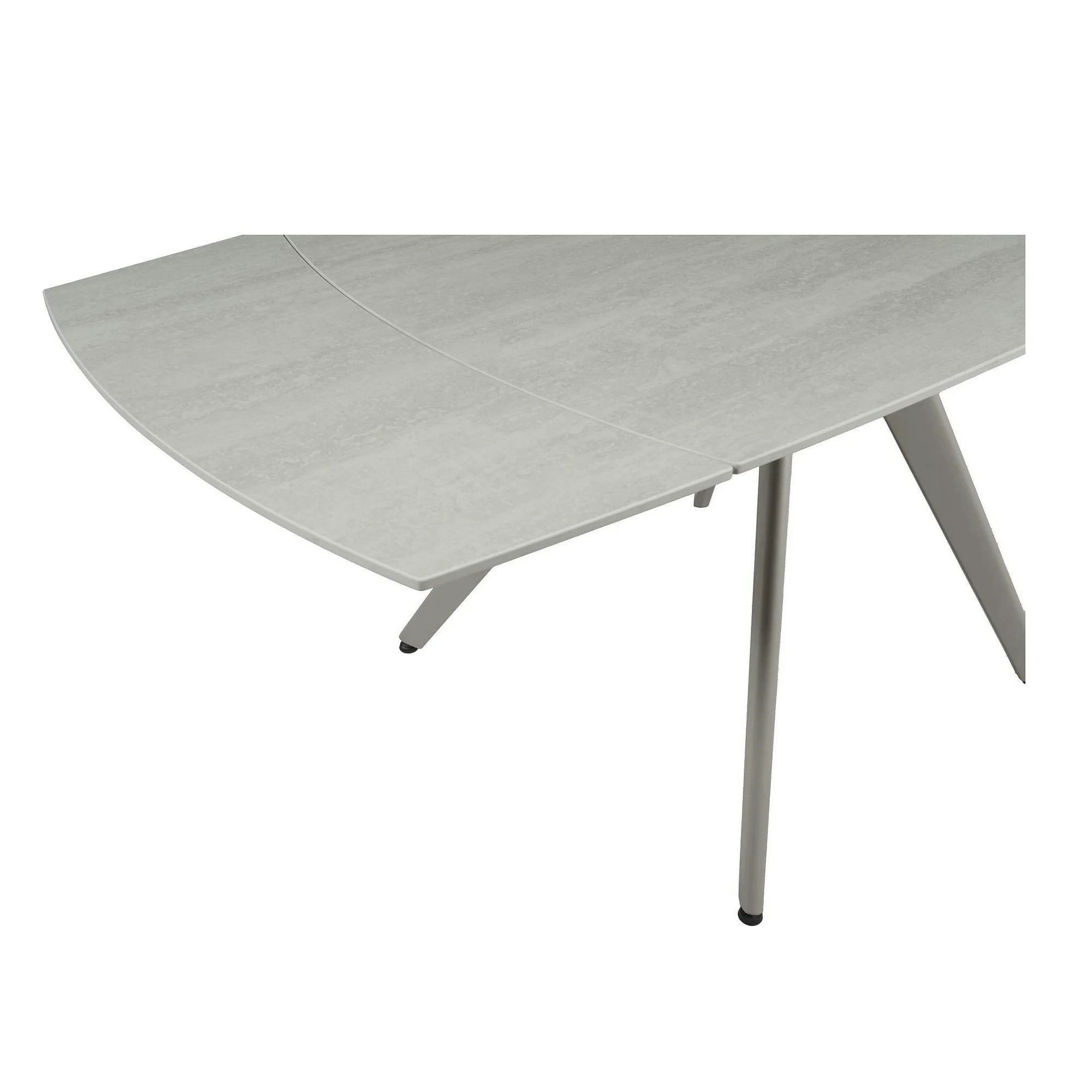 Masa extensibila VIGO, grej cu efect de piatra, ceramica/metal, 120/180x80x77 cm