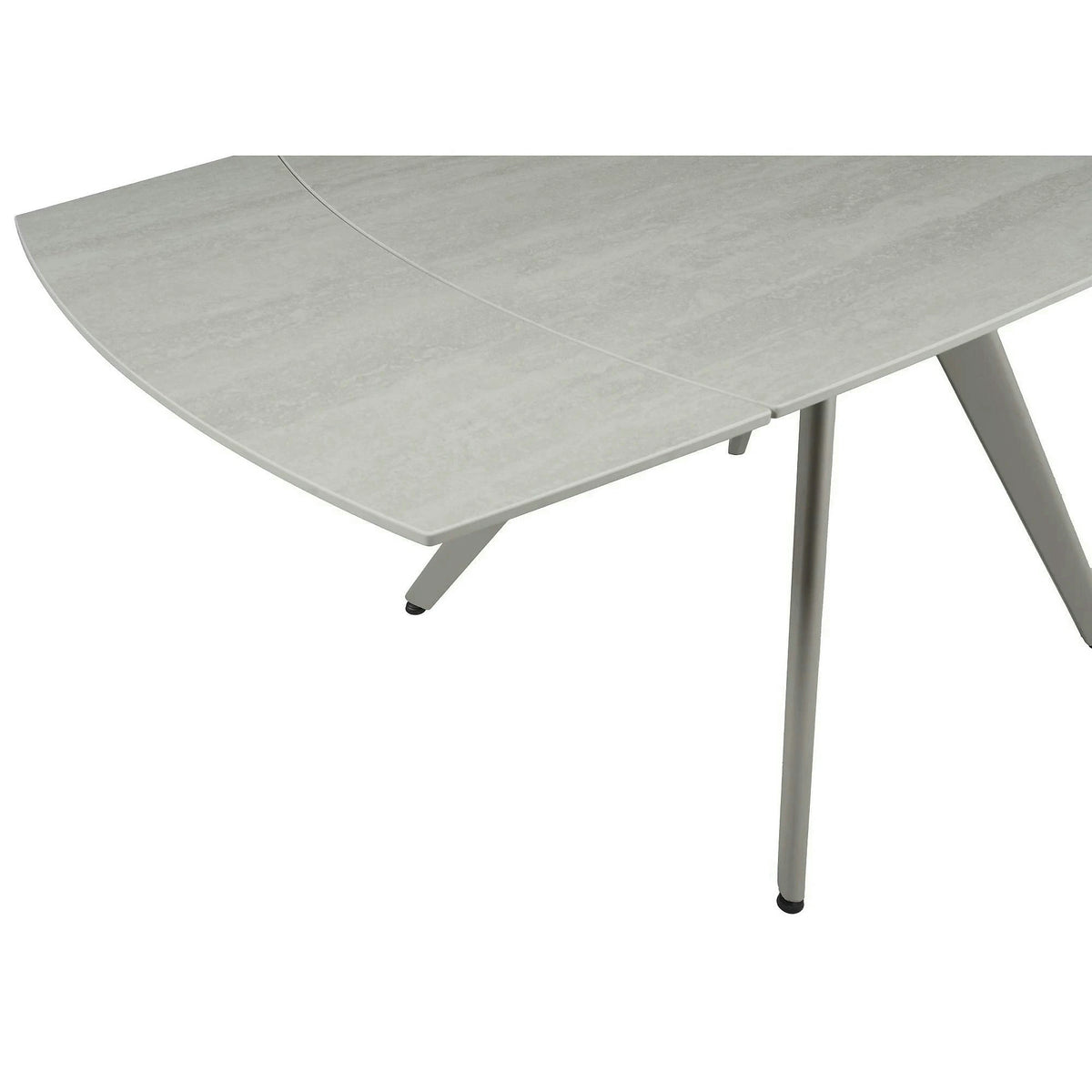 Masa extensibila VIGO, grej cu efect de piatra, ceramica/metal, 120/180x80x77 cm