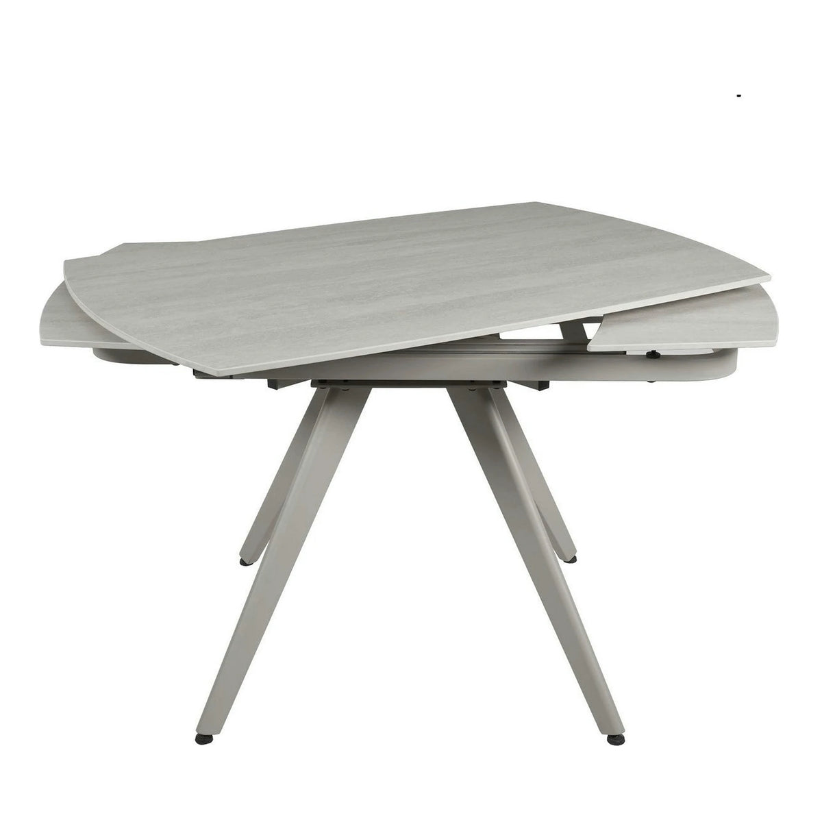 Masa extensibila VIGO, grej cu efect de piatra, ceramica/metal, 120/180x80x77 cm