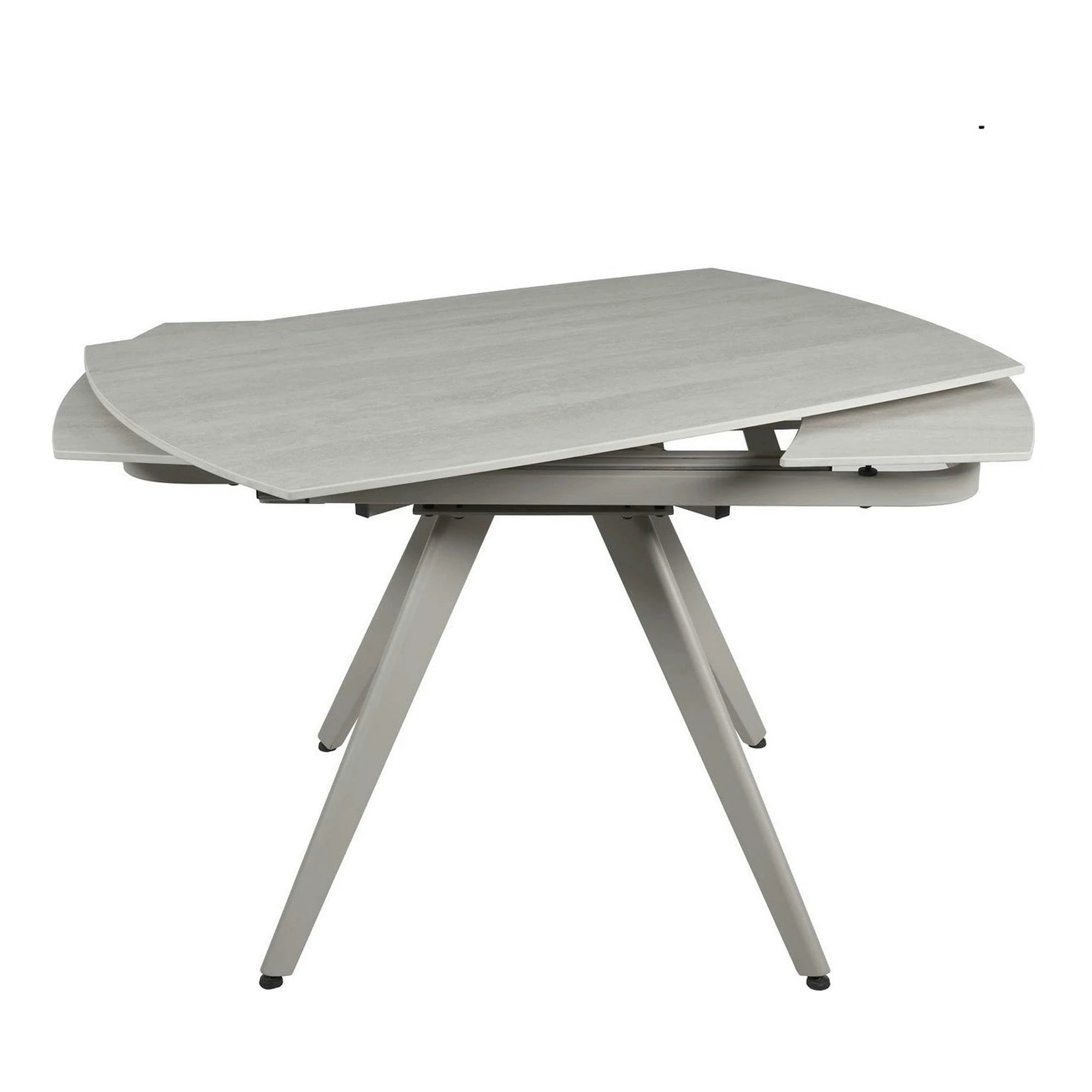 Masa extensibila VIGO, grej cu efect de piatra, ceramica/metal, 120/180x80x77 cm