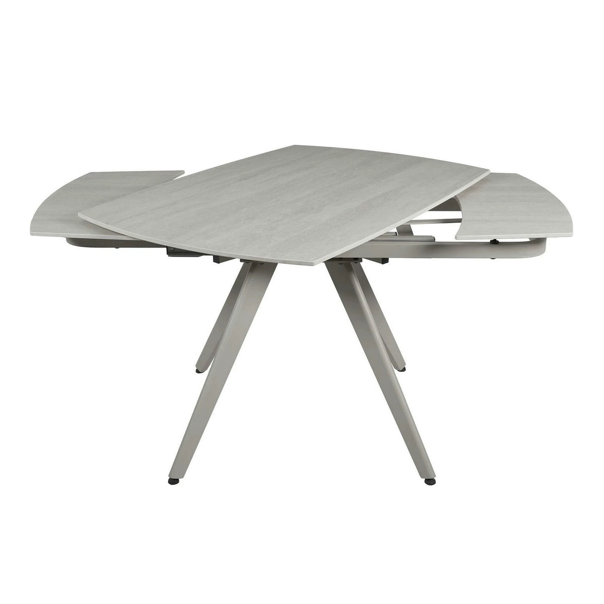 Masa extensibila VIGO, grej cu efect de piatra, ceramica/metal, 120/180x80x77 cm