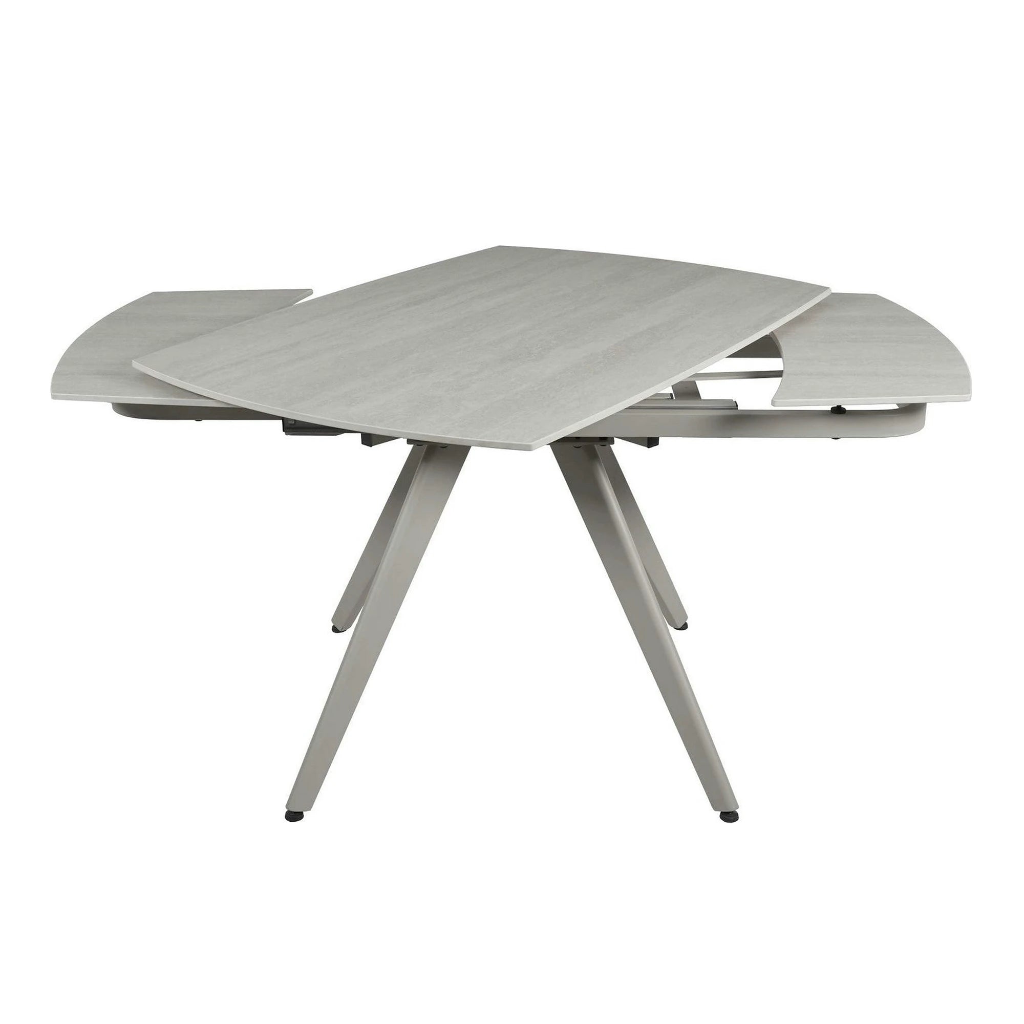 Masa extensibila VIGO, grej cu efect de piatra, ceramica/metal, 120/180x80x77 cm
