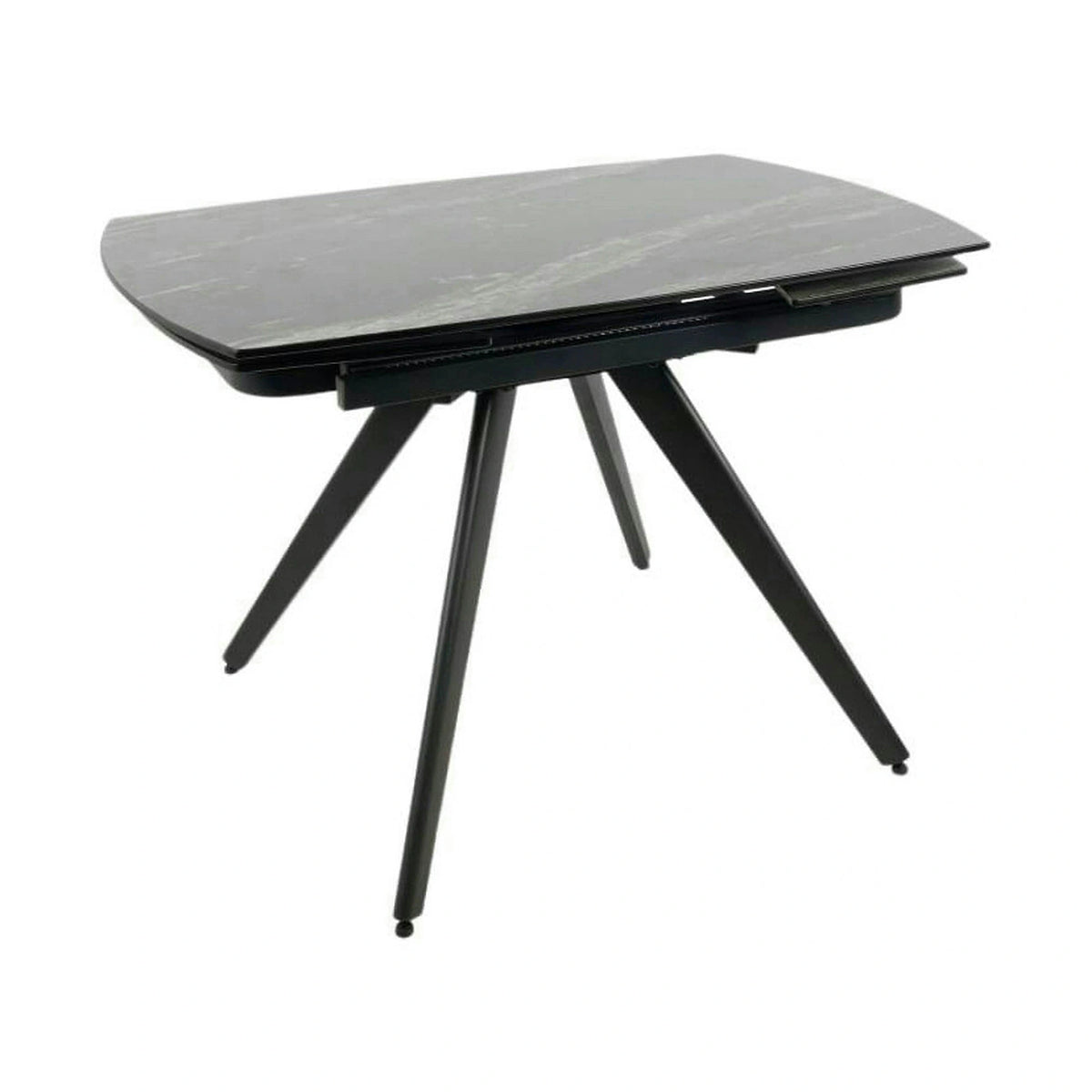 Masa extensibila VIGO, negru cu efect de marmura, ceramica/metal, 120/180x80x77 cm