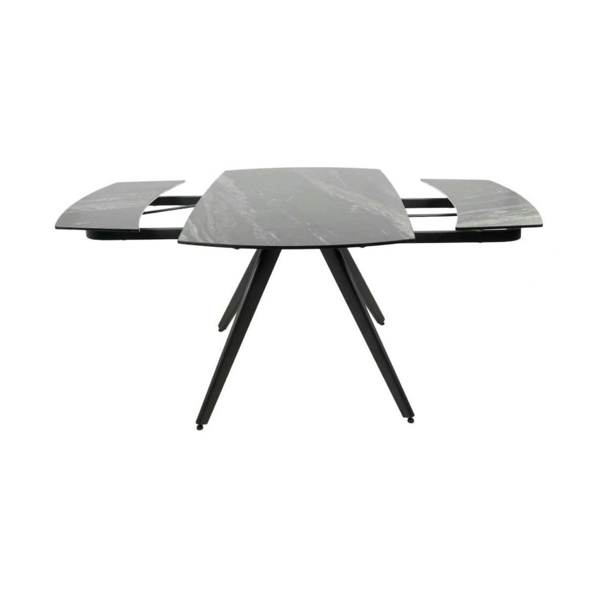 Masa extensibila VIGO, negru cu efect de marmura, ceramica/metal, 120/180x80x77 cm