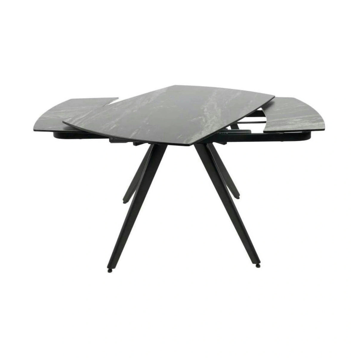 Masa extensibila VIGO, negru cu efect de marmura, ceramica/metal, 120/180x80x77 cm