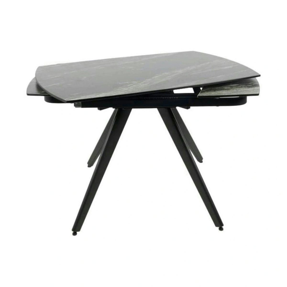 Masa extensibila VIGO, negru cu efect de marmura, ceramica/metal, 120/180x80x77 cm