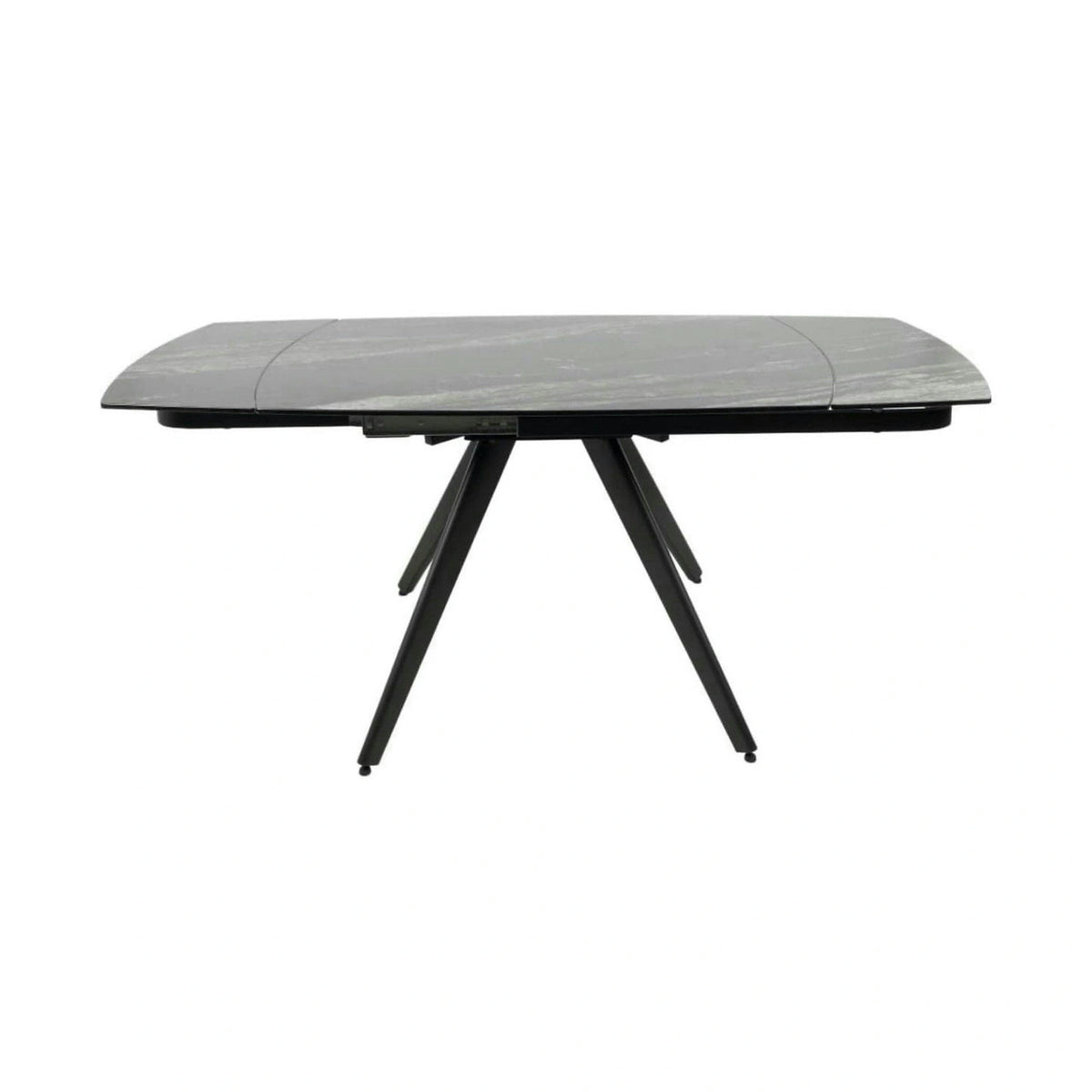 Masa extensibila VIGO, negru cu efect de marmura, ceramica/metal, 120/180x80x77 cm