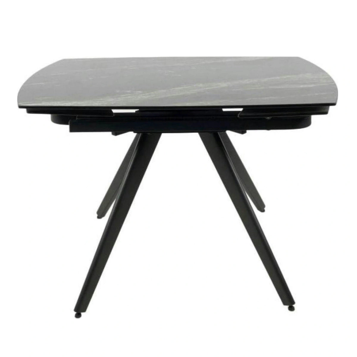 Masa extensibila VIGO, negru cu efect de marmura, ceramica/metal, 120/180x80x77 cm