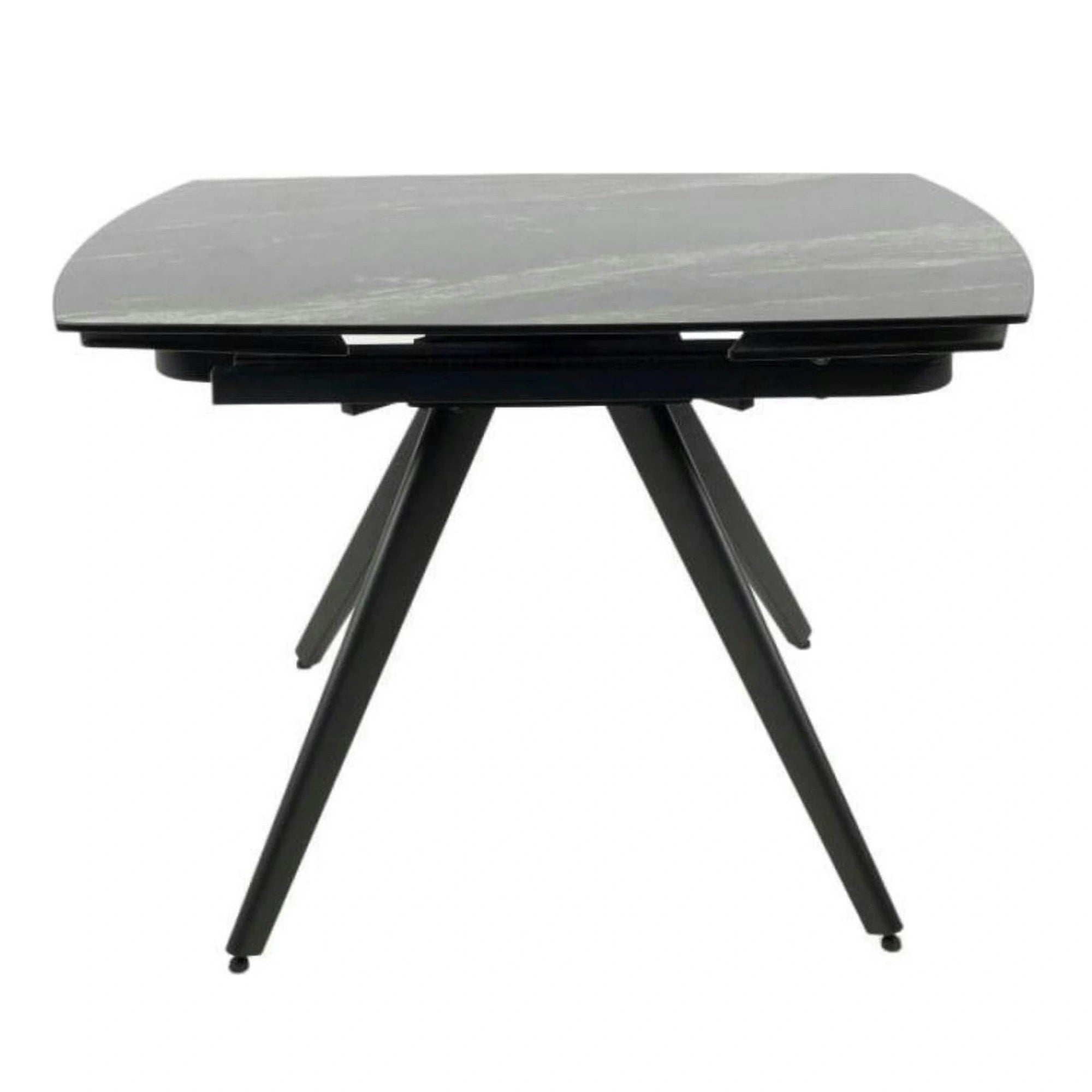 Masa extensibila VIGO, negru cu efect de marmura, ceramica/metal, 120/180x80x77 cm