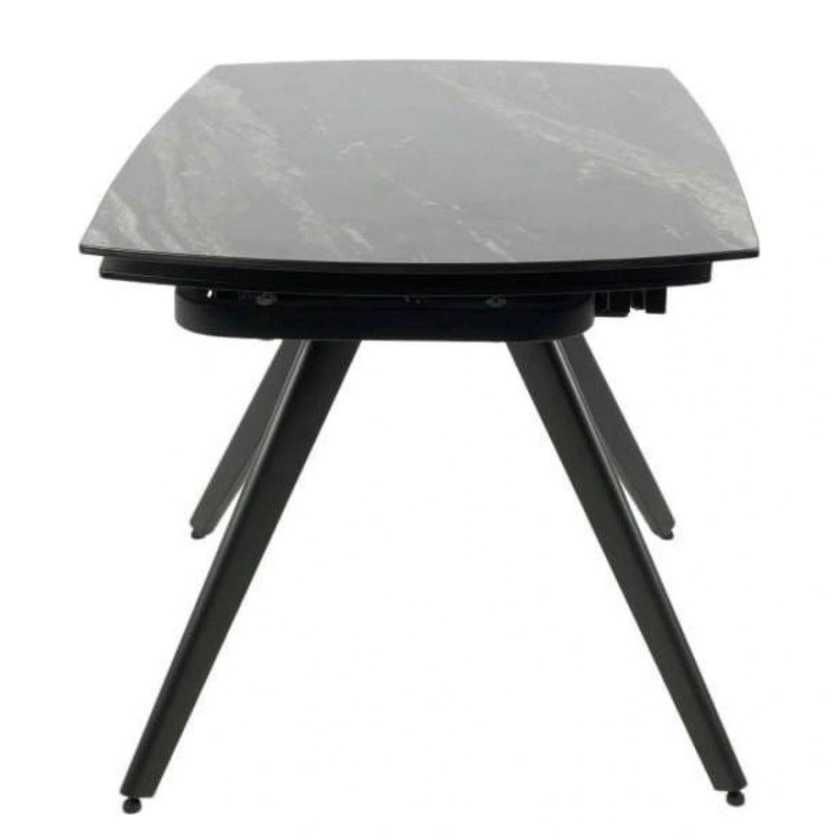 Masa extensibila VIGO, negru cu efect de marmura, ceramica/metal, 120/180x80x77 cm