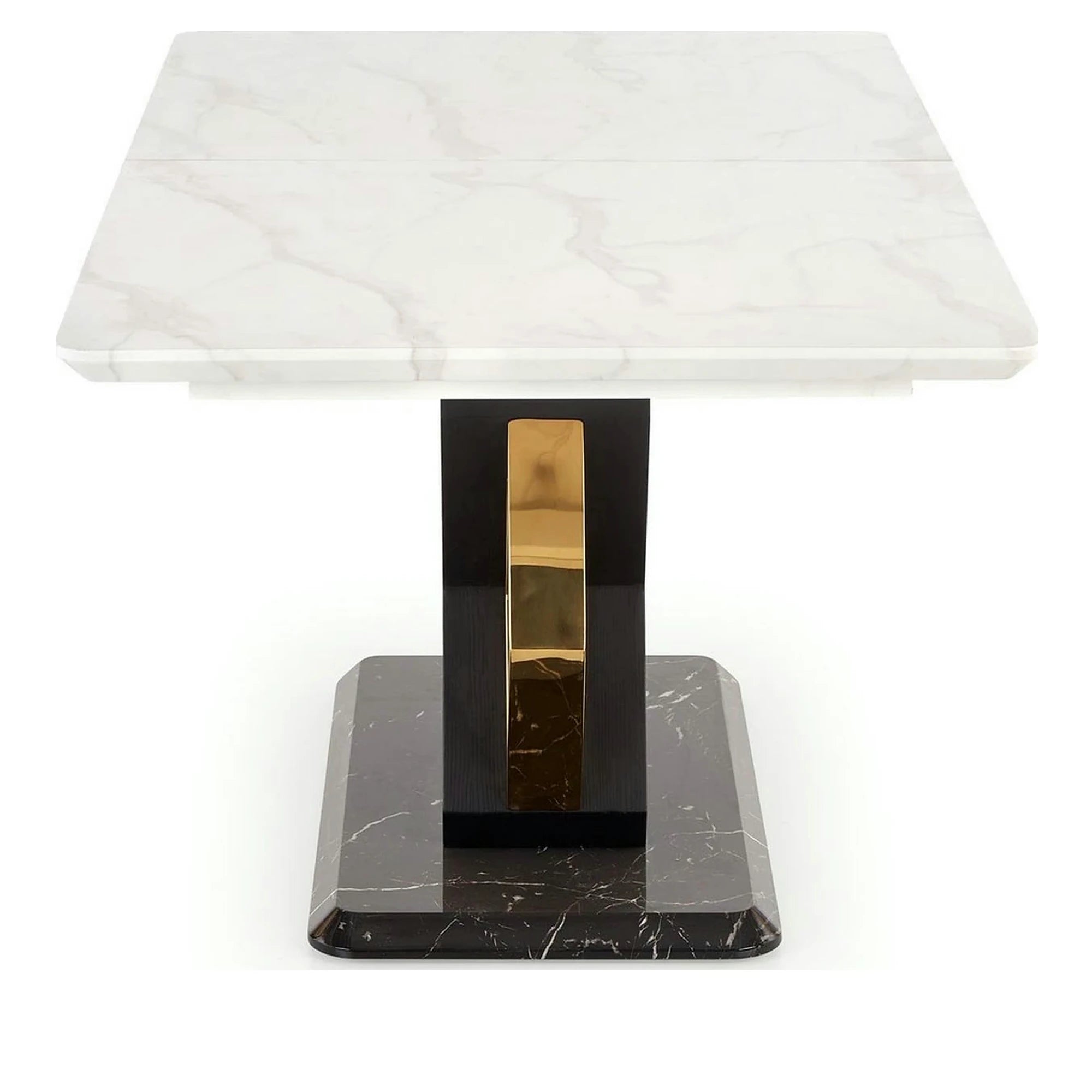 Masa extensibila VINCENZO, alb/negru/auriu, 160/200x90x77 cm