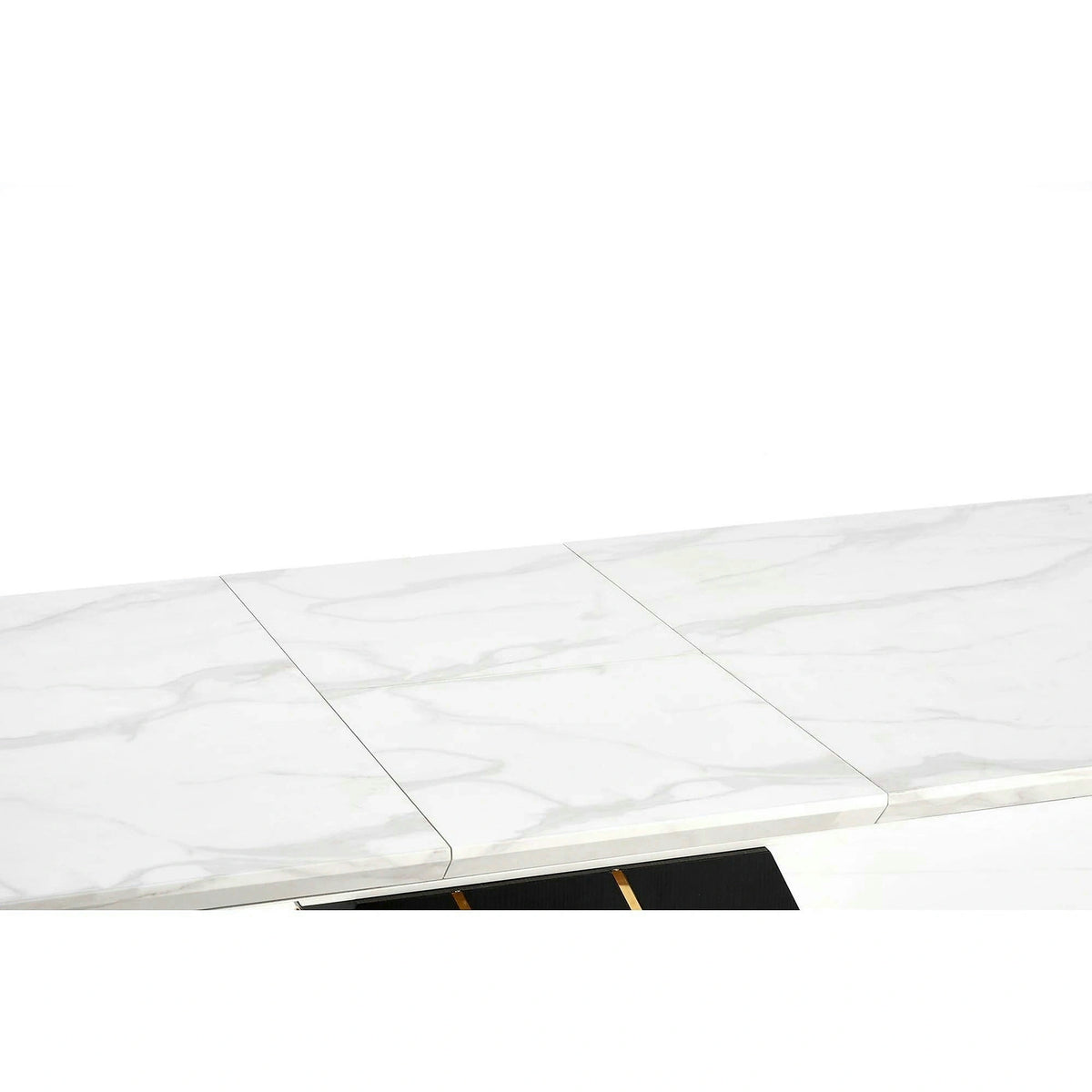 Masa extensibila VINCENZO, alb/negru/auriu, 160/200x90x77 cm