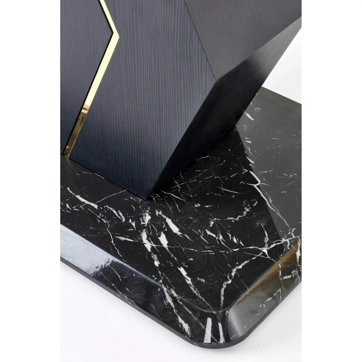 Masa extensibila VINCENZO, alb/negru/auriu, 160/200x90x77 cm