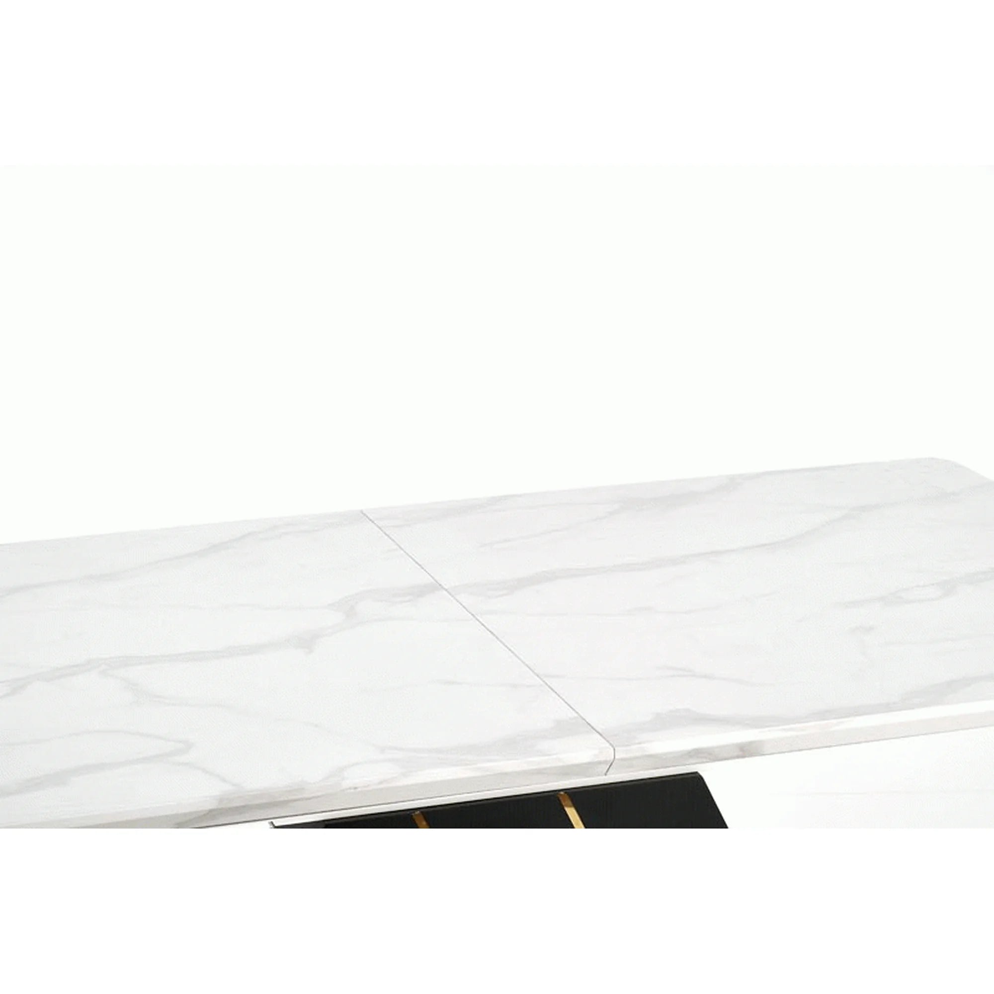 Masa extensibila VINCENZO, alb/negru/auriu, 160/200x90x77 cm