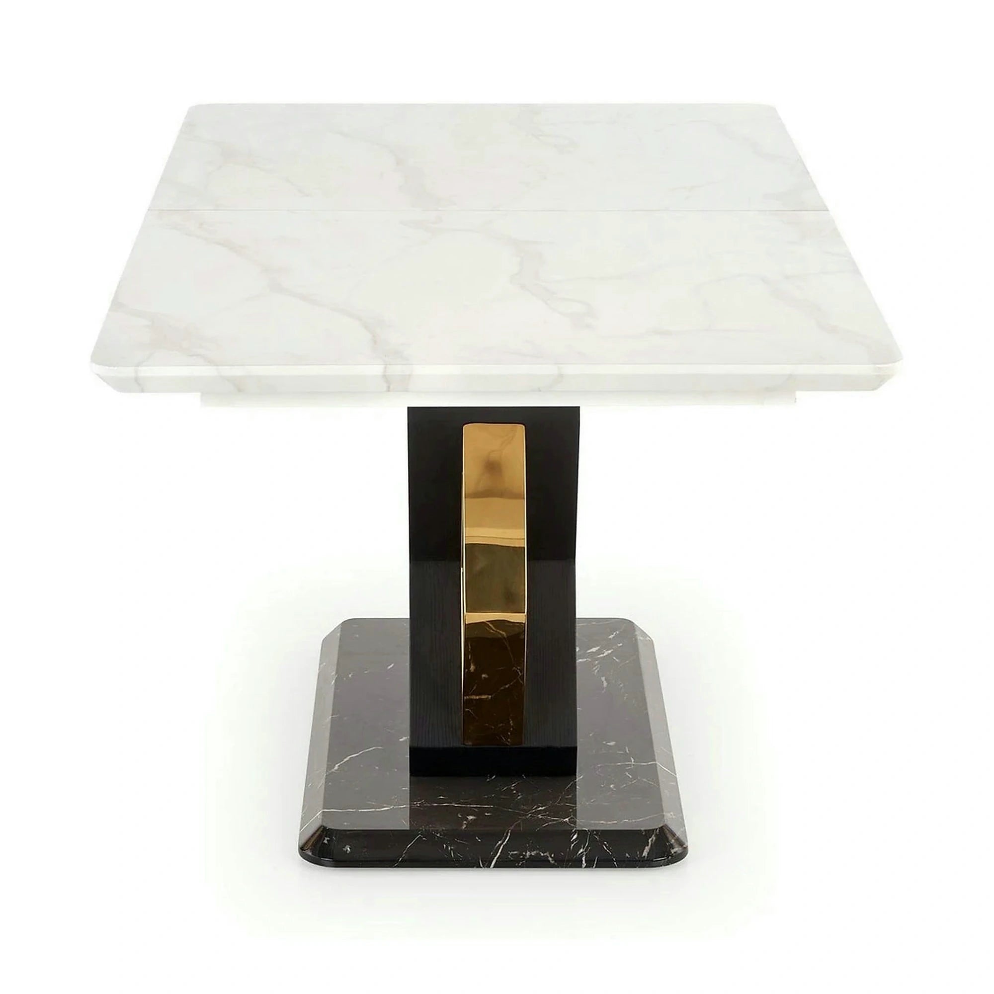 Masa extensibila VINCENZO, alb/negru/auriu, 160/200x90x77 cm